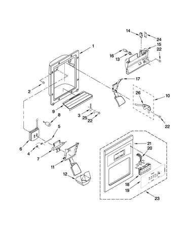 Dispenser front parts
