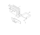 Whirlpool RF3010XEW2 oven door and drawer parts diagram