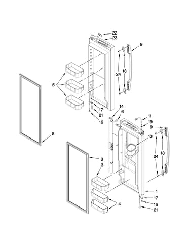Refrigerator door parts