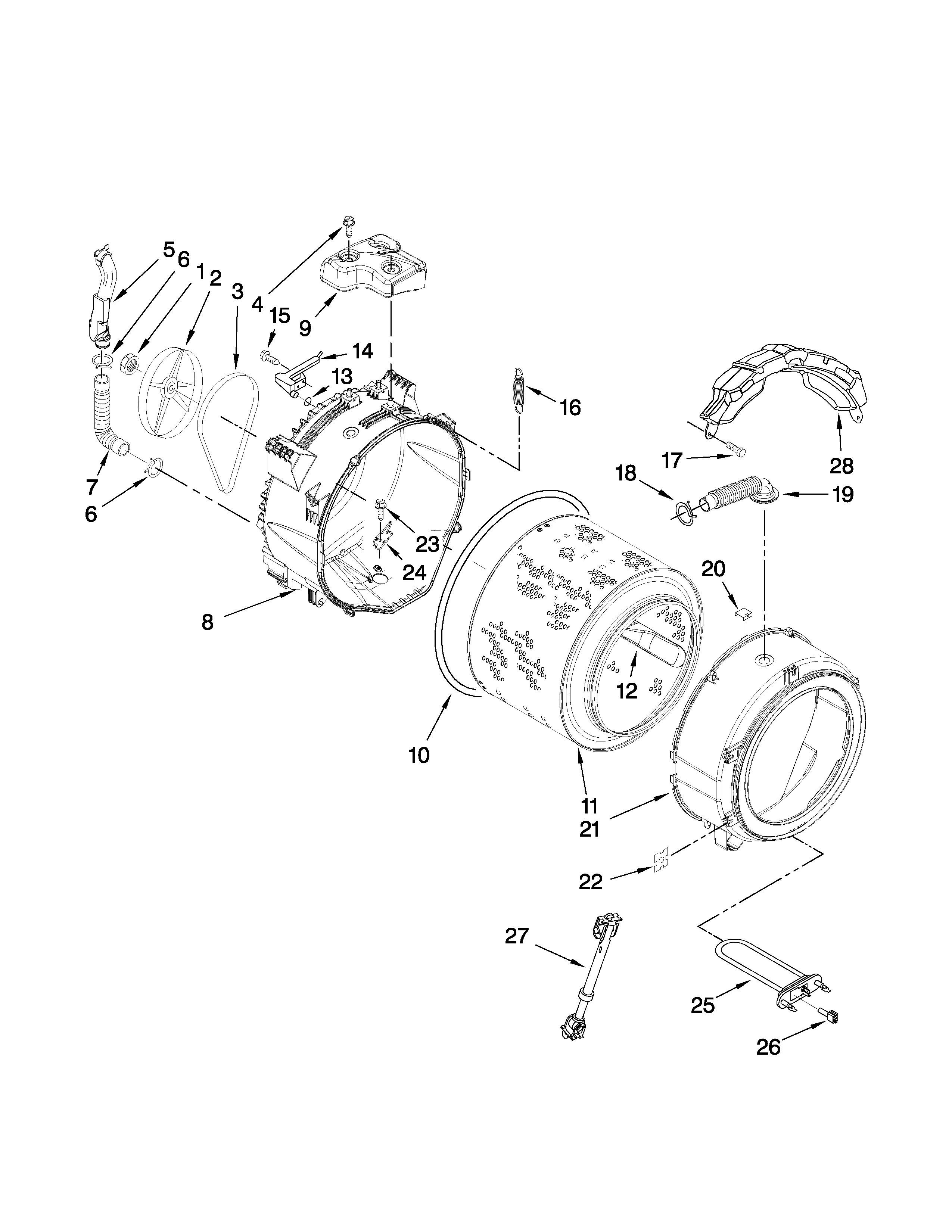 Tub and basket parts