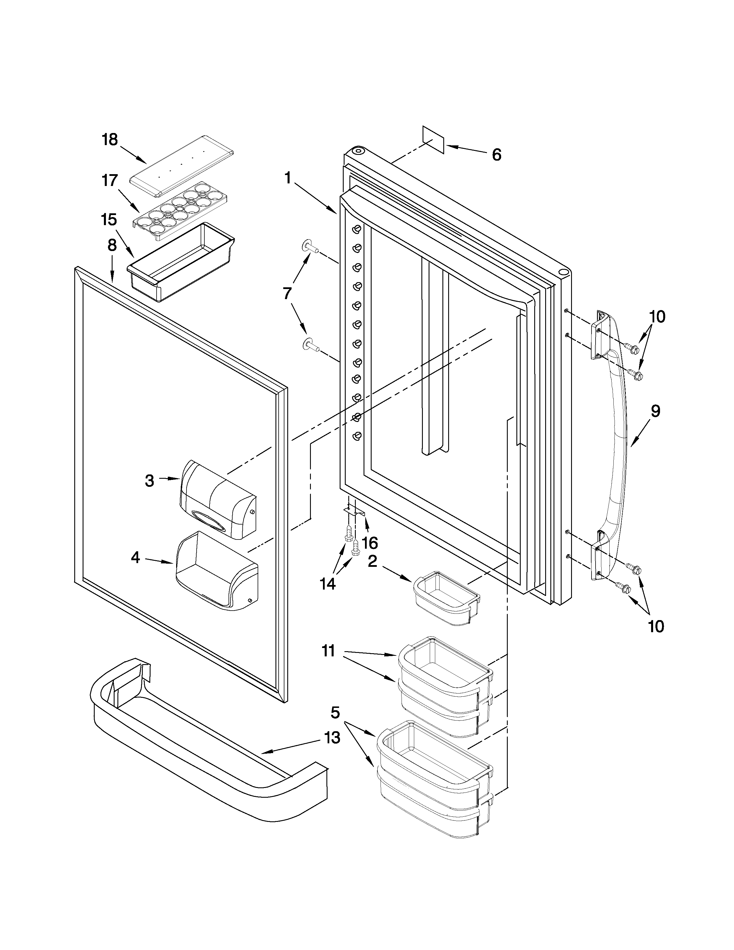 Refrigerator door parts