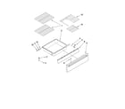 Whirlpool GY399LXUB0 drawer and rack parts diagram
