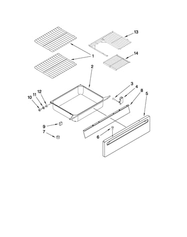 Drawer and rack parts