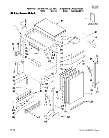 Cabinet liner and door parts
