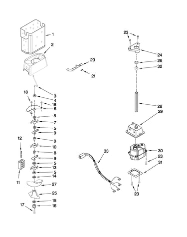 Motor and ice container parts