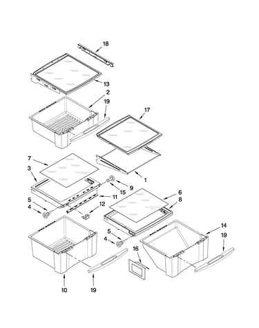 Refrigerator shelf parts