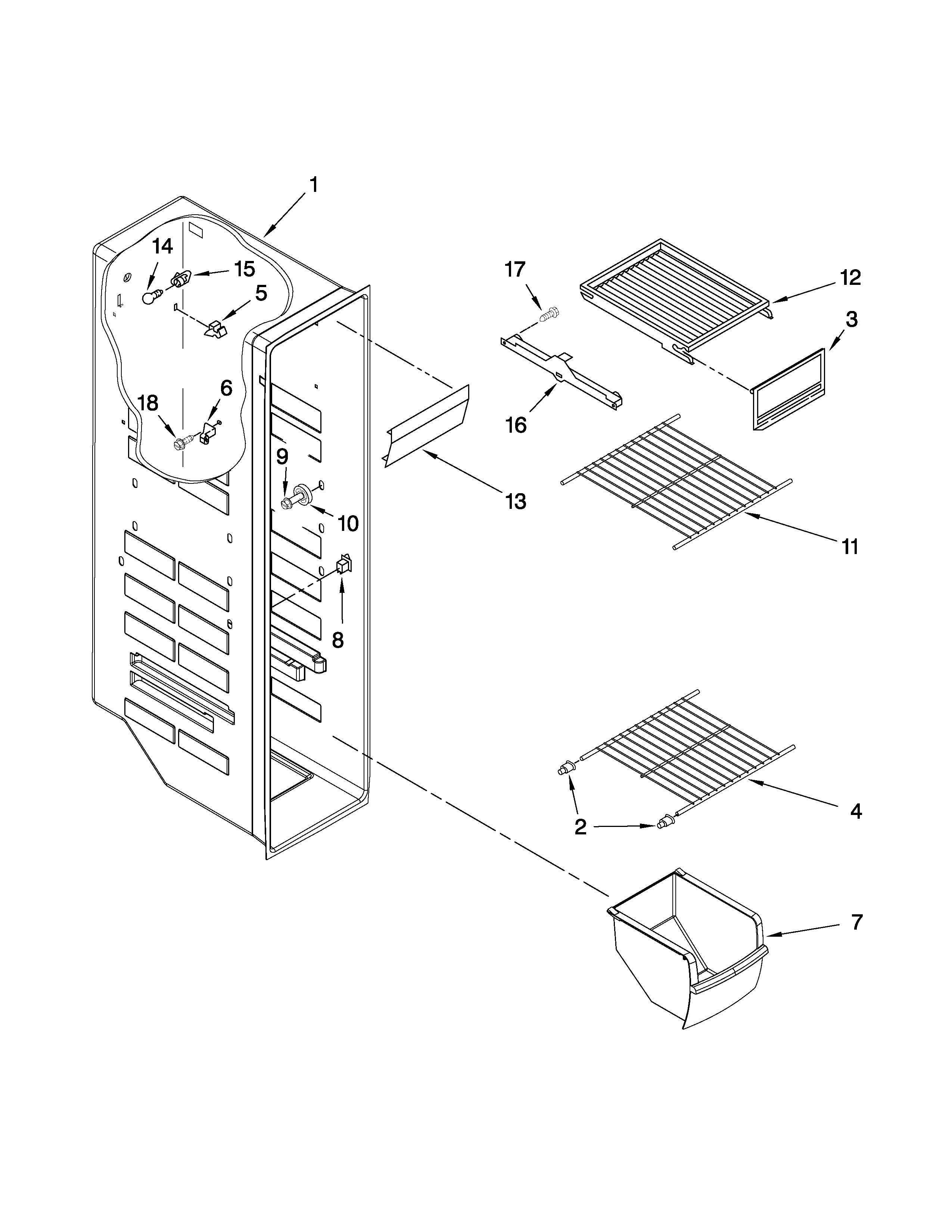 Freezer liner parts