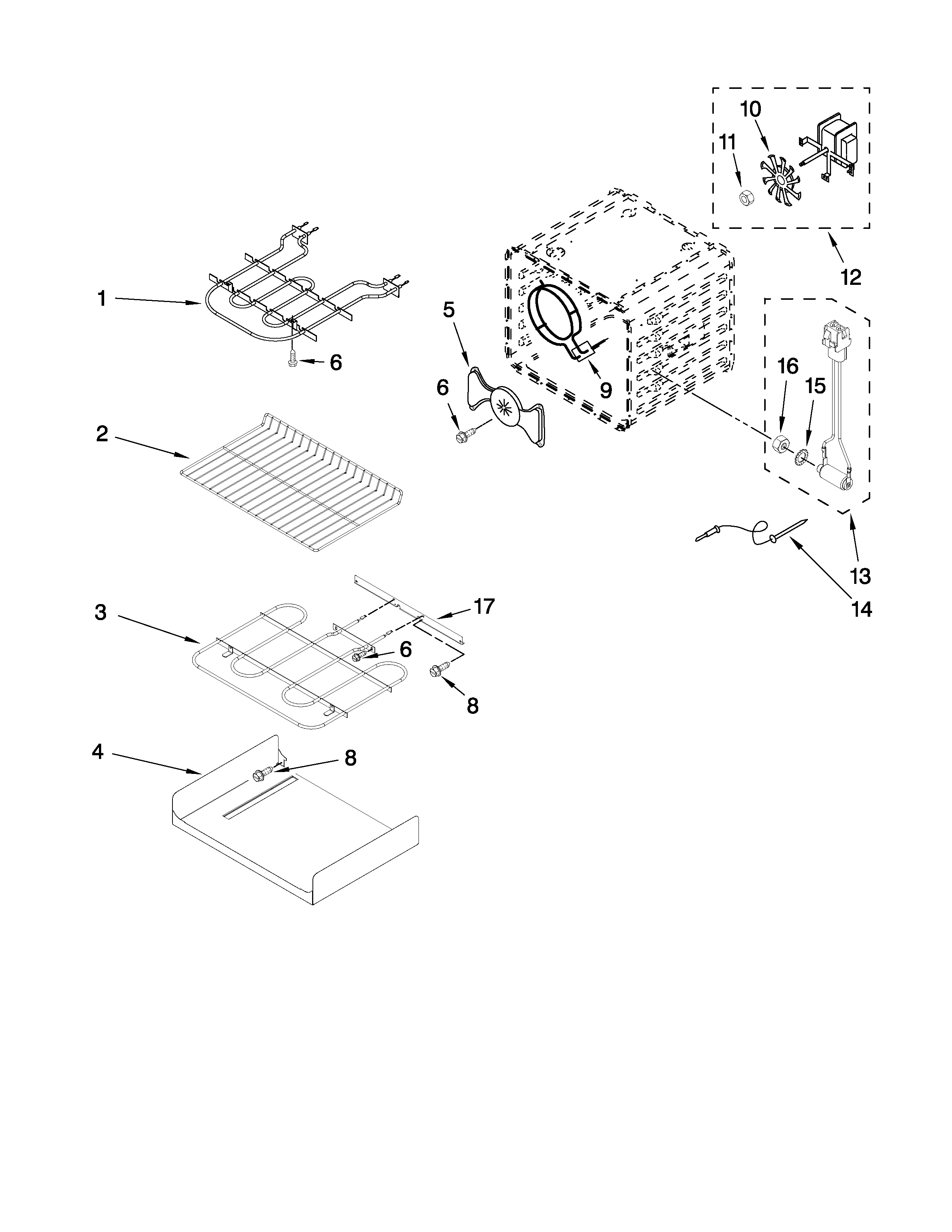 Internal oven parts