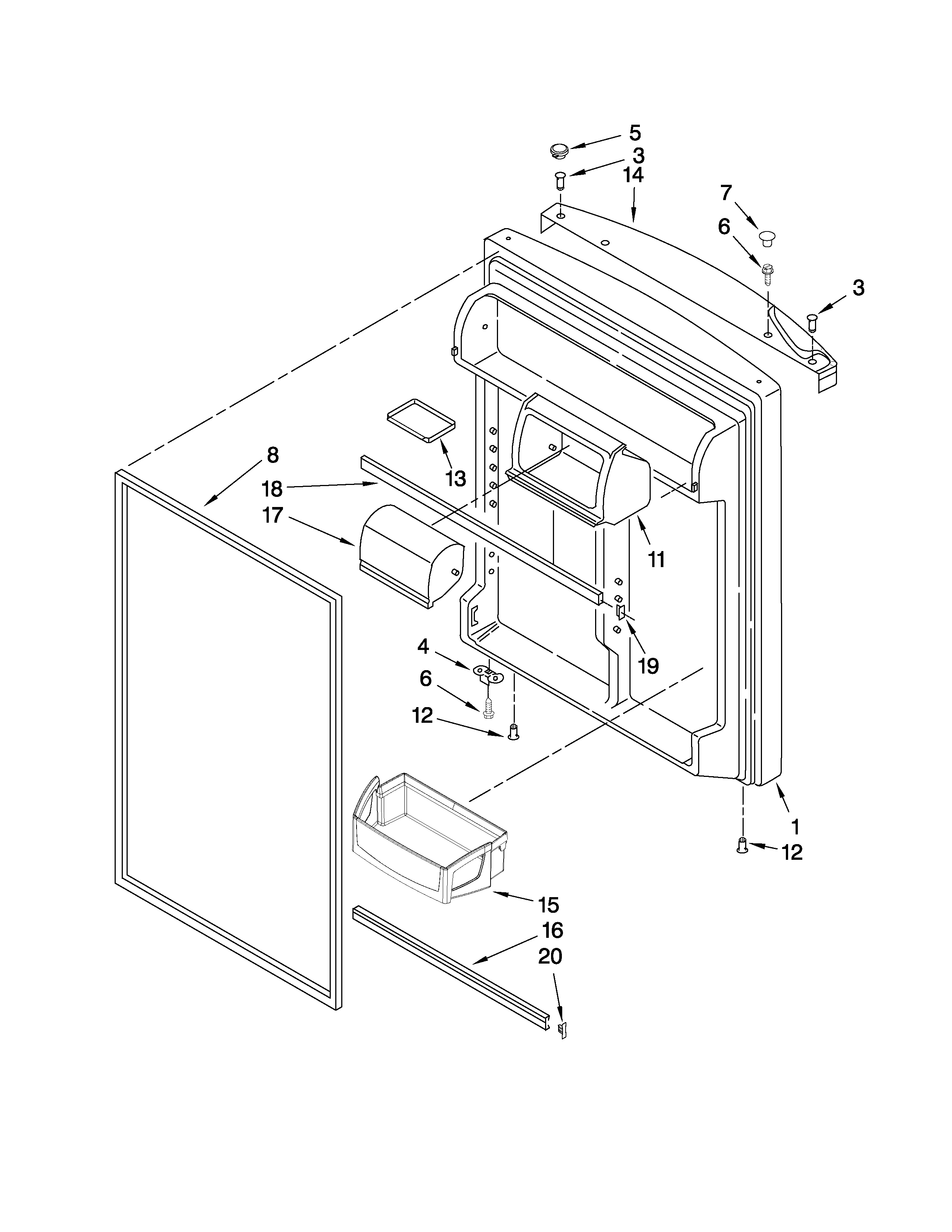 Refrigerator door parts