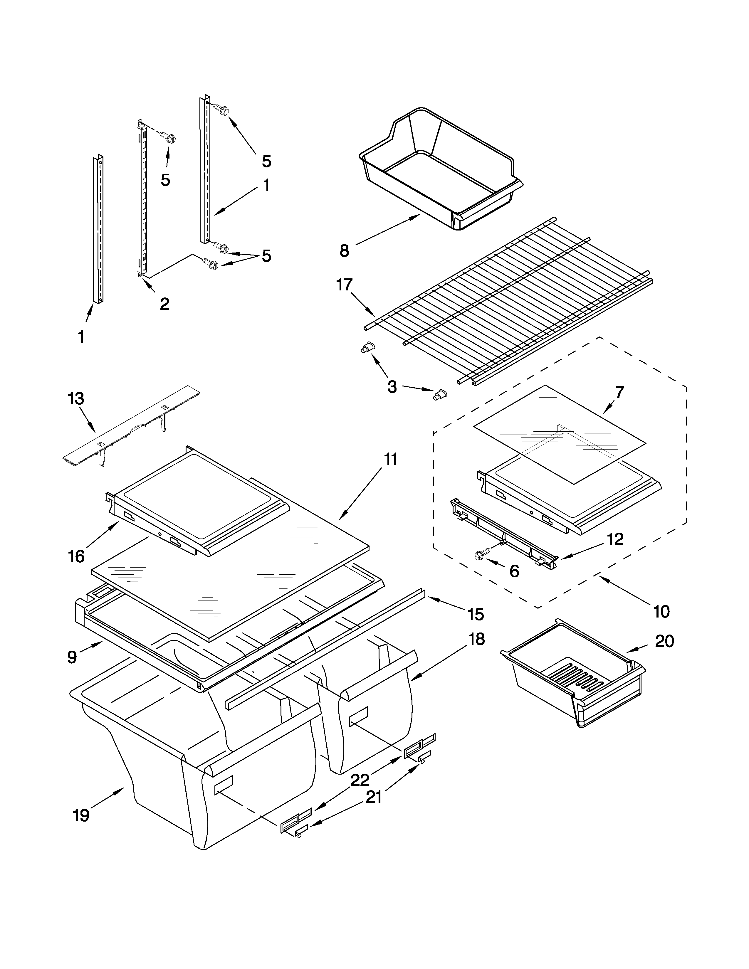 Shelf parts