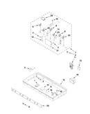 Burner box, gas valves, and switches