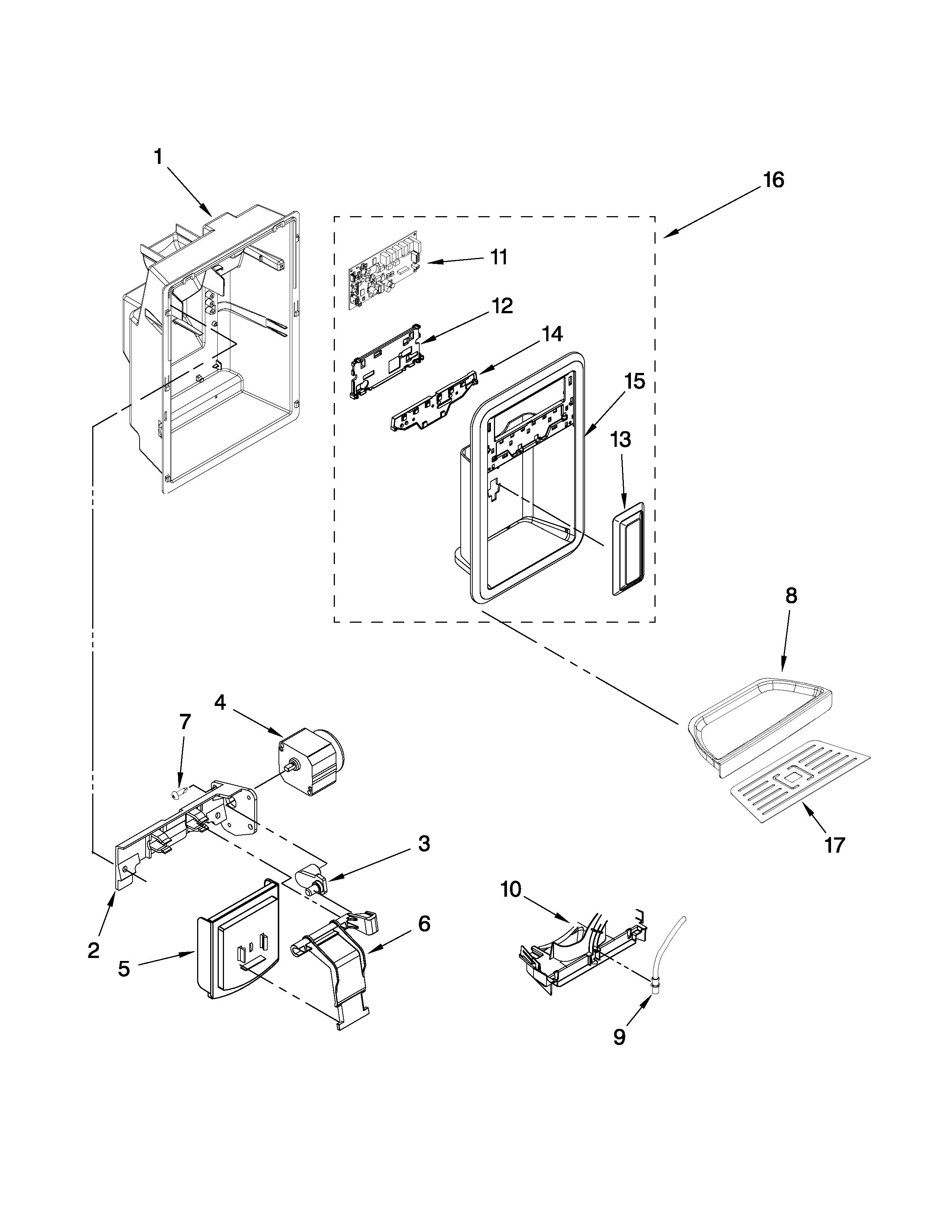 DISPENSER FRONT PARTS