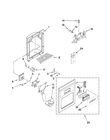 Dispenser front parts