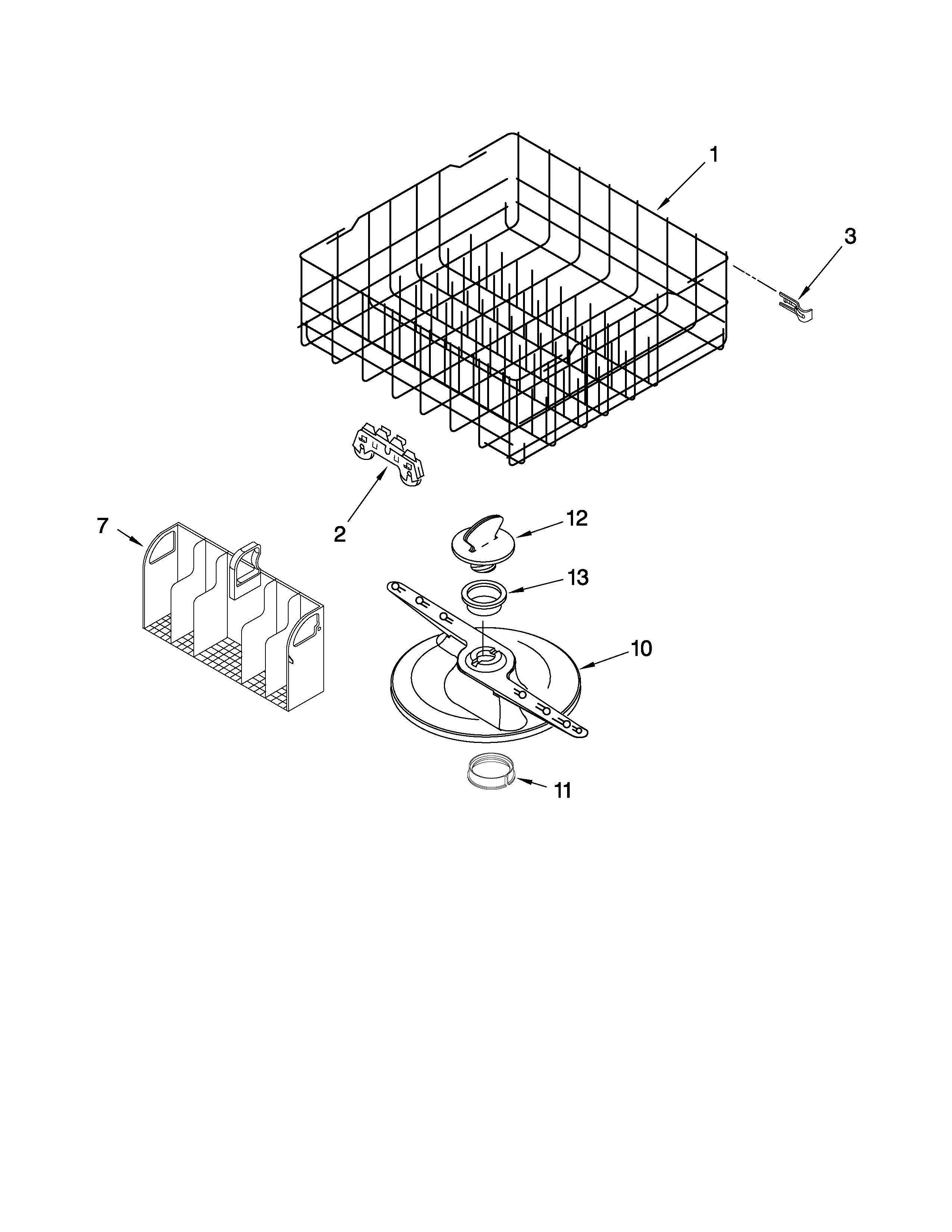 Lower dishrack parts