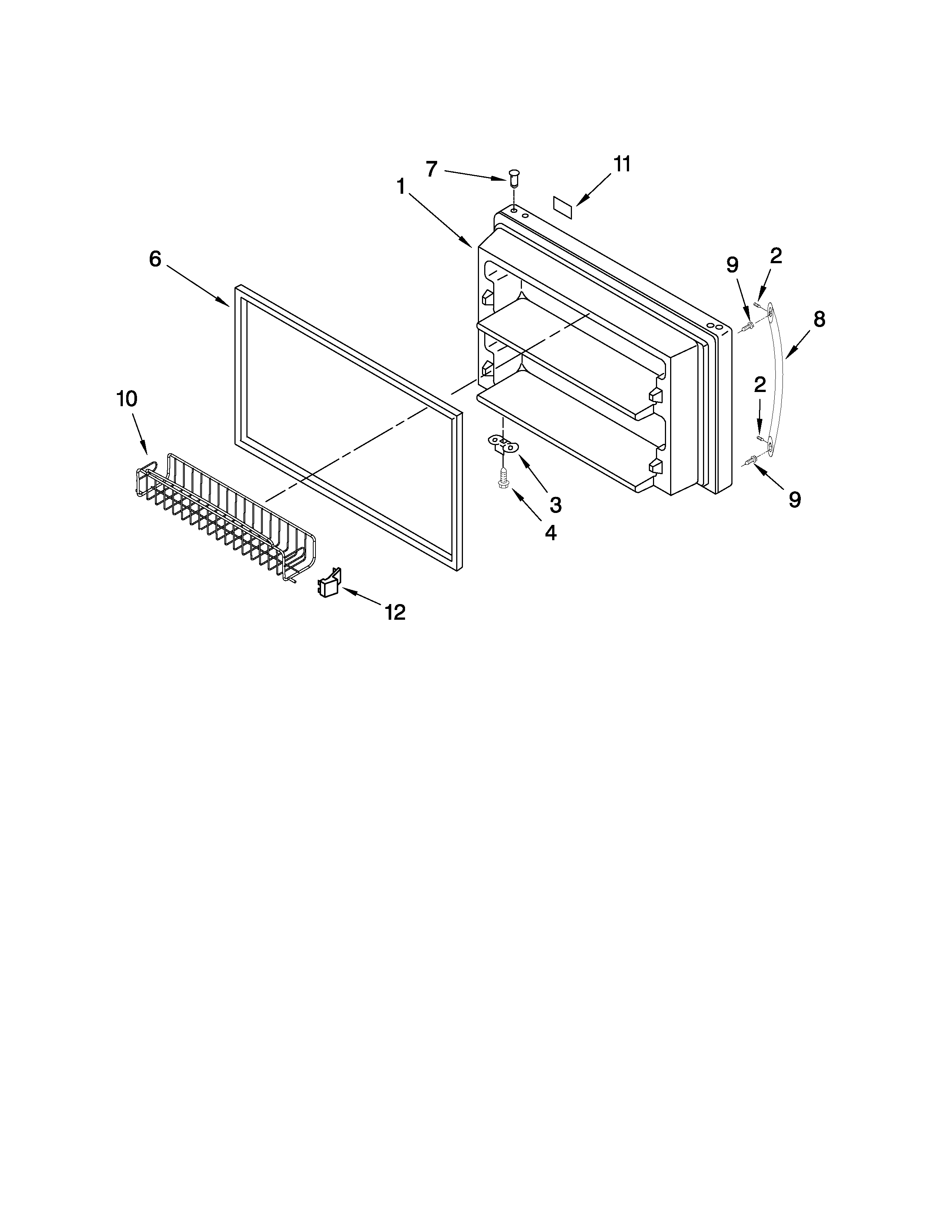 Freezer door parts