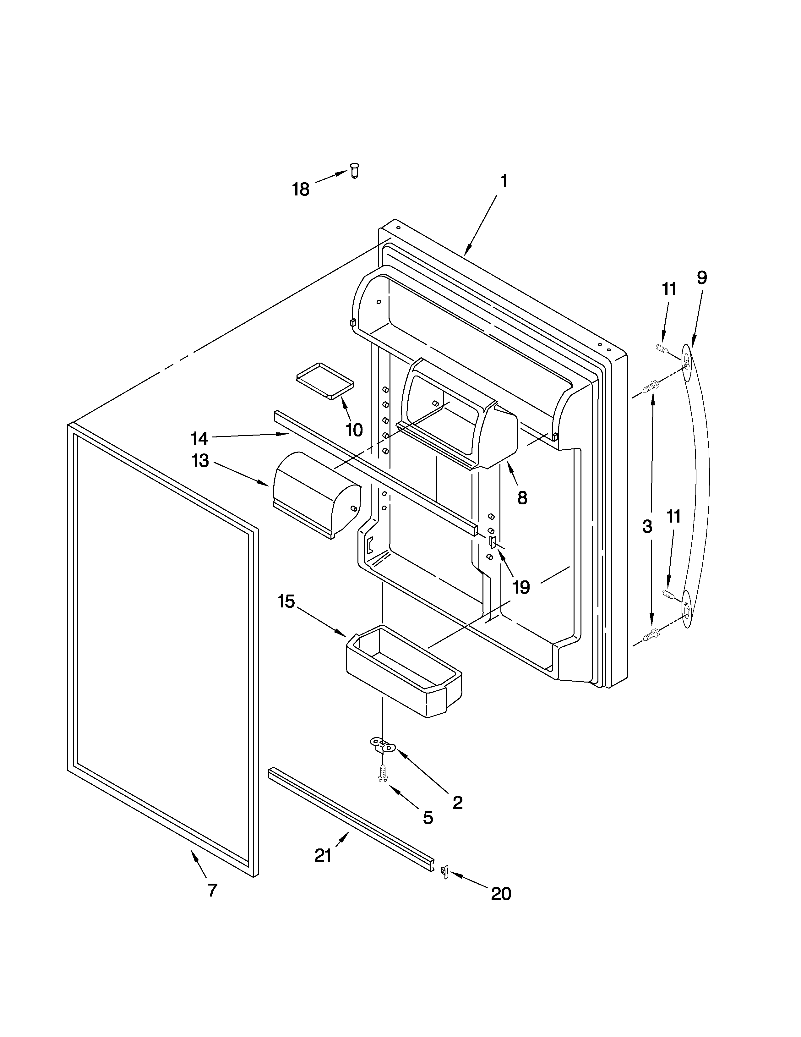 Refrigerator door parts