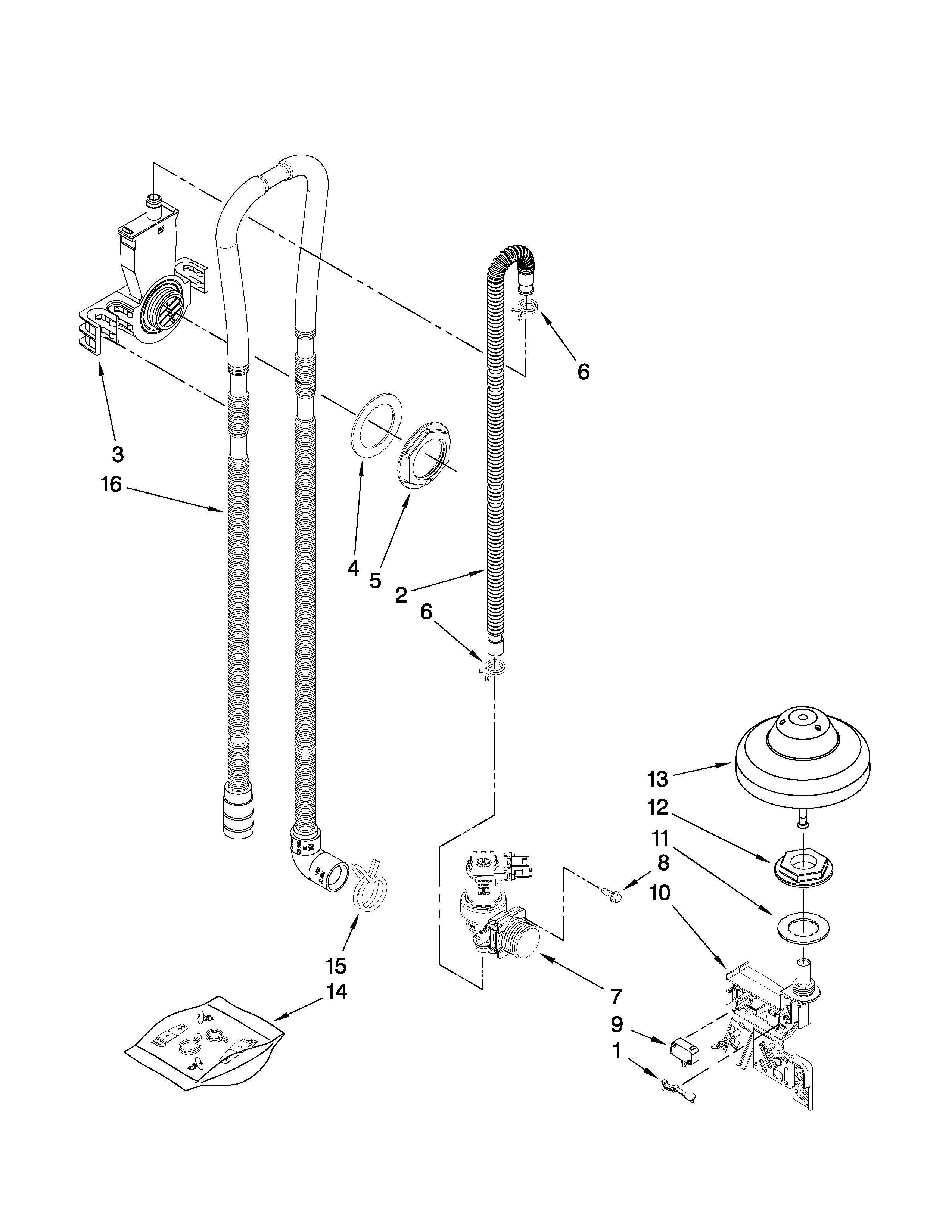 Fill, drain and overfill parts