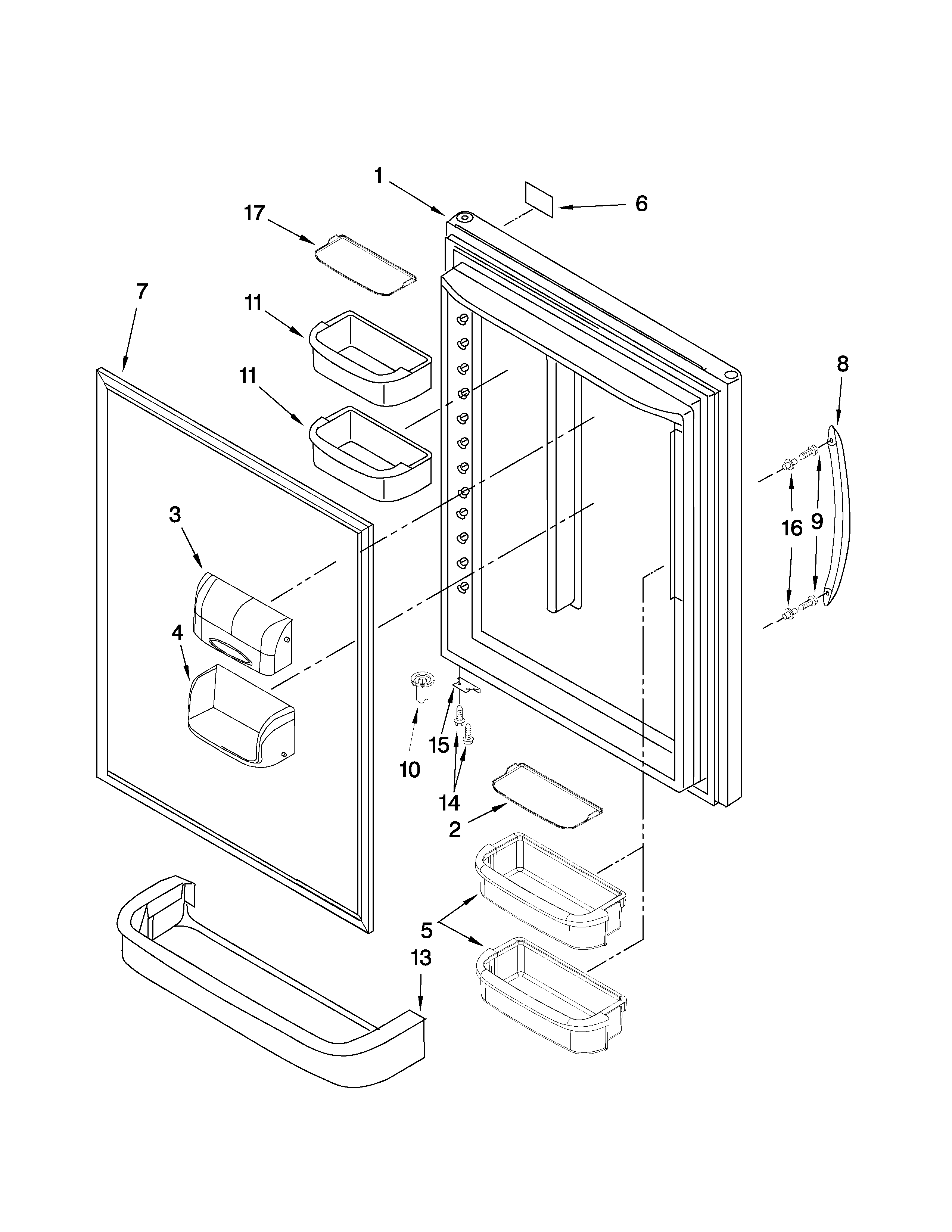 Refrigerator door parts