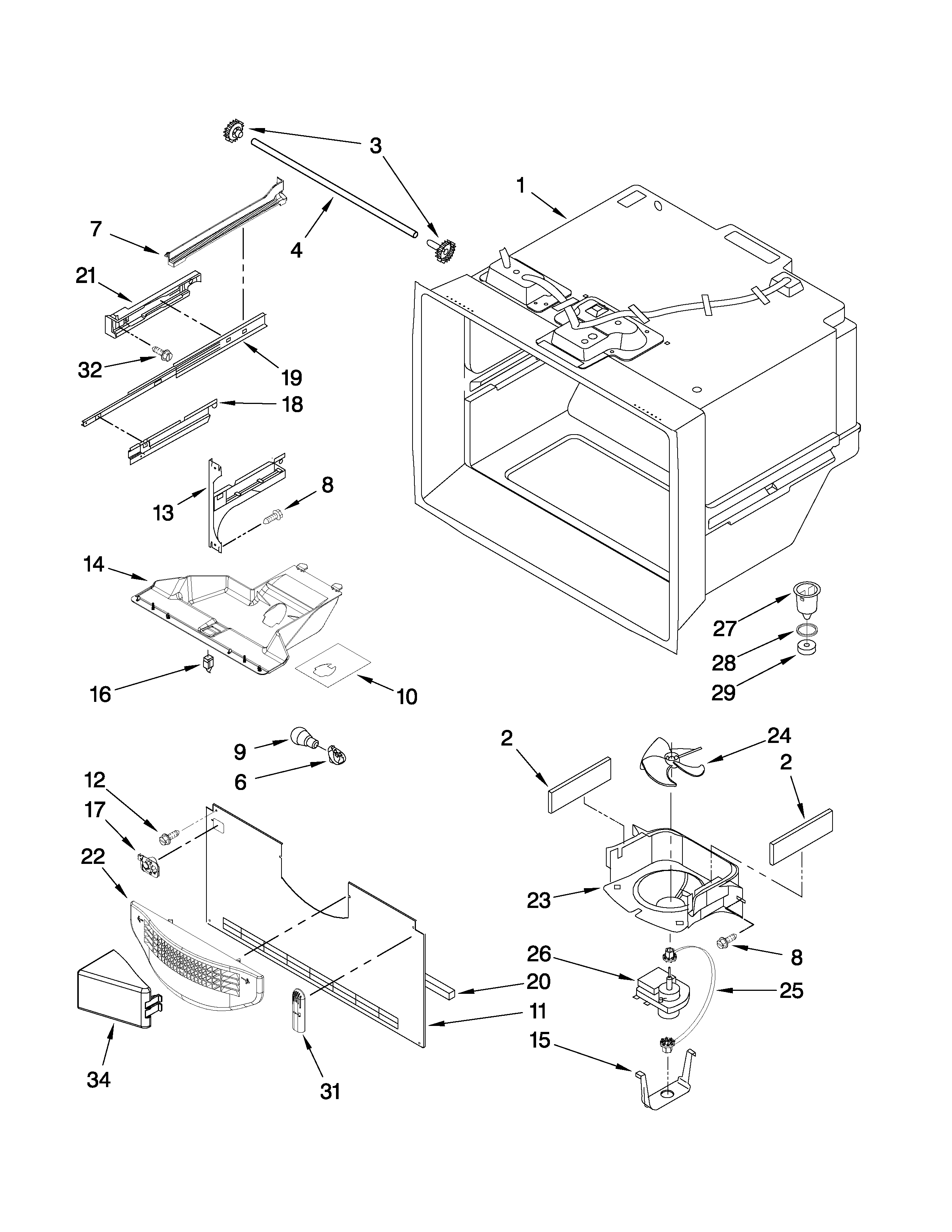 Freezer liner parts