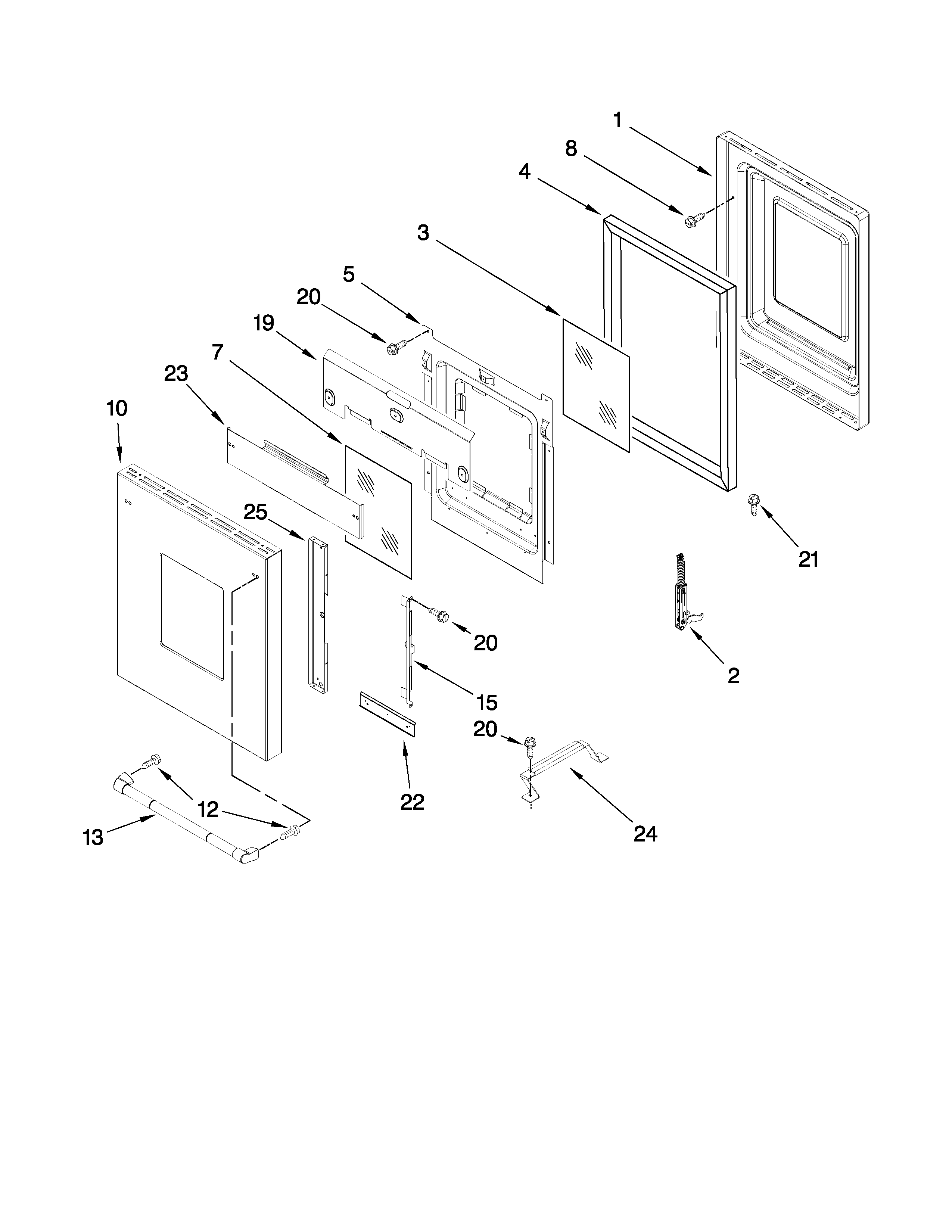 18" oven door parts
