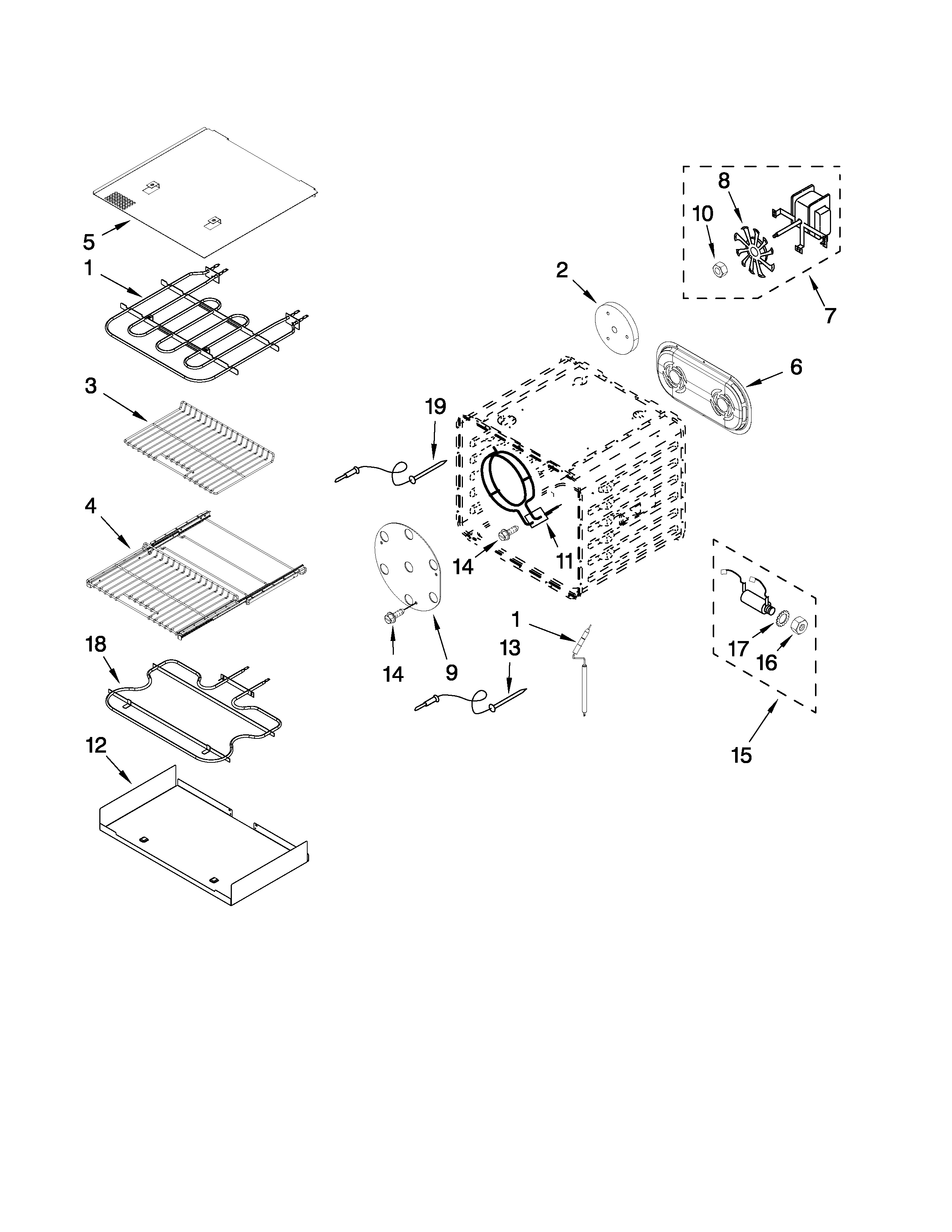 30" internal oven parts