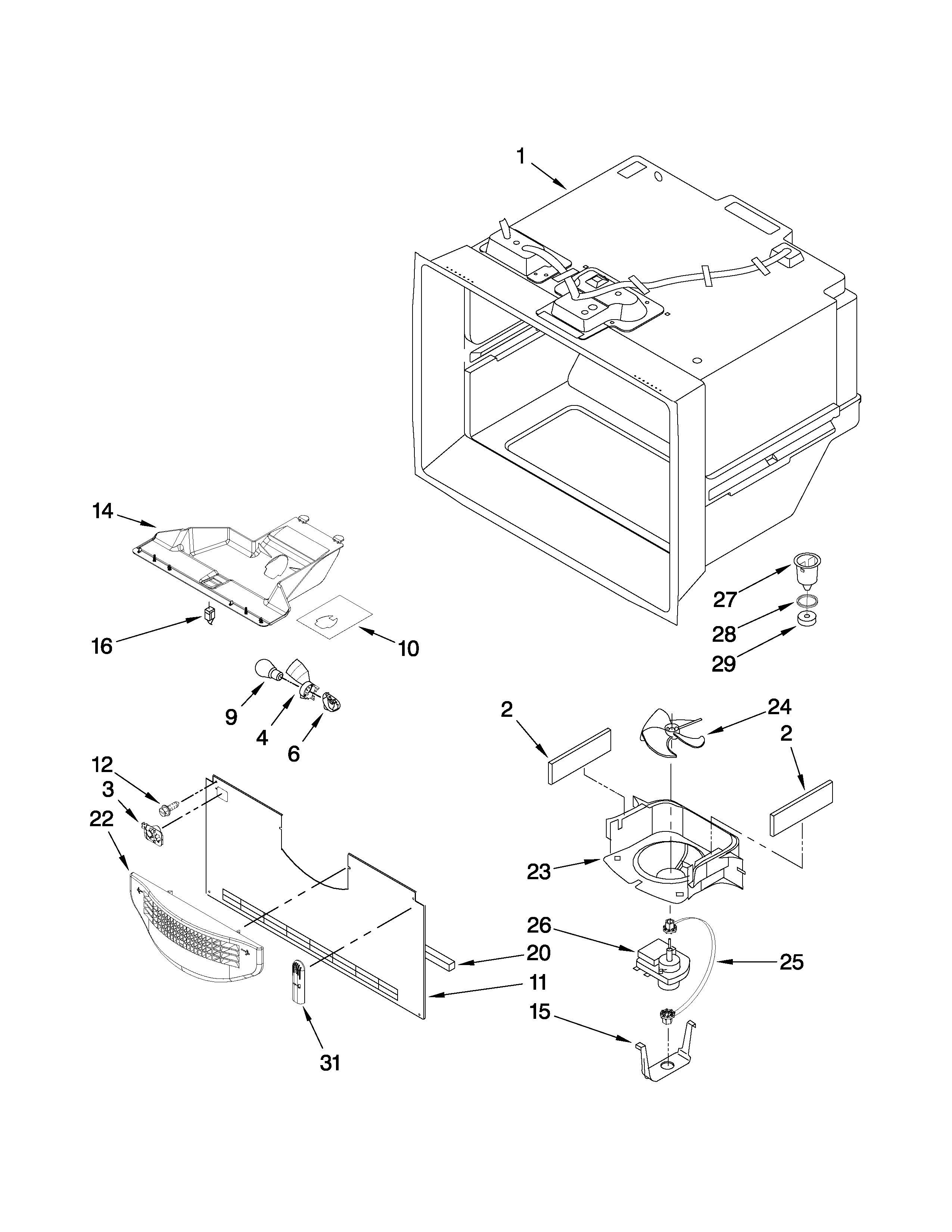 Freezer liner parts