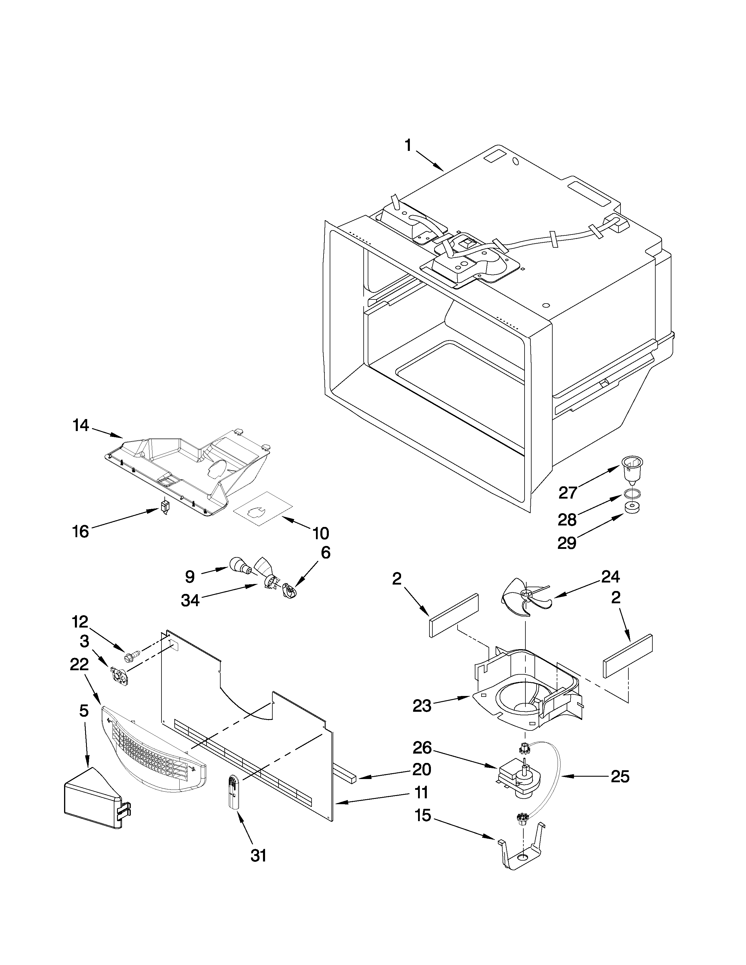 Freezer liner parts