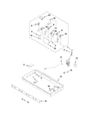 Burner box, gas valves, and switches