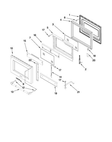 30" oven door parts