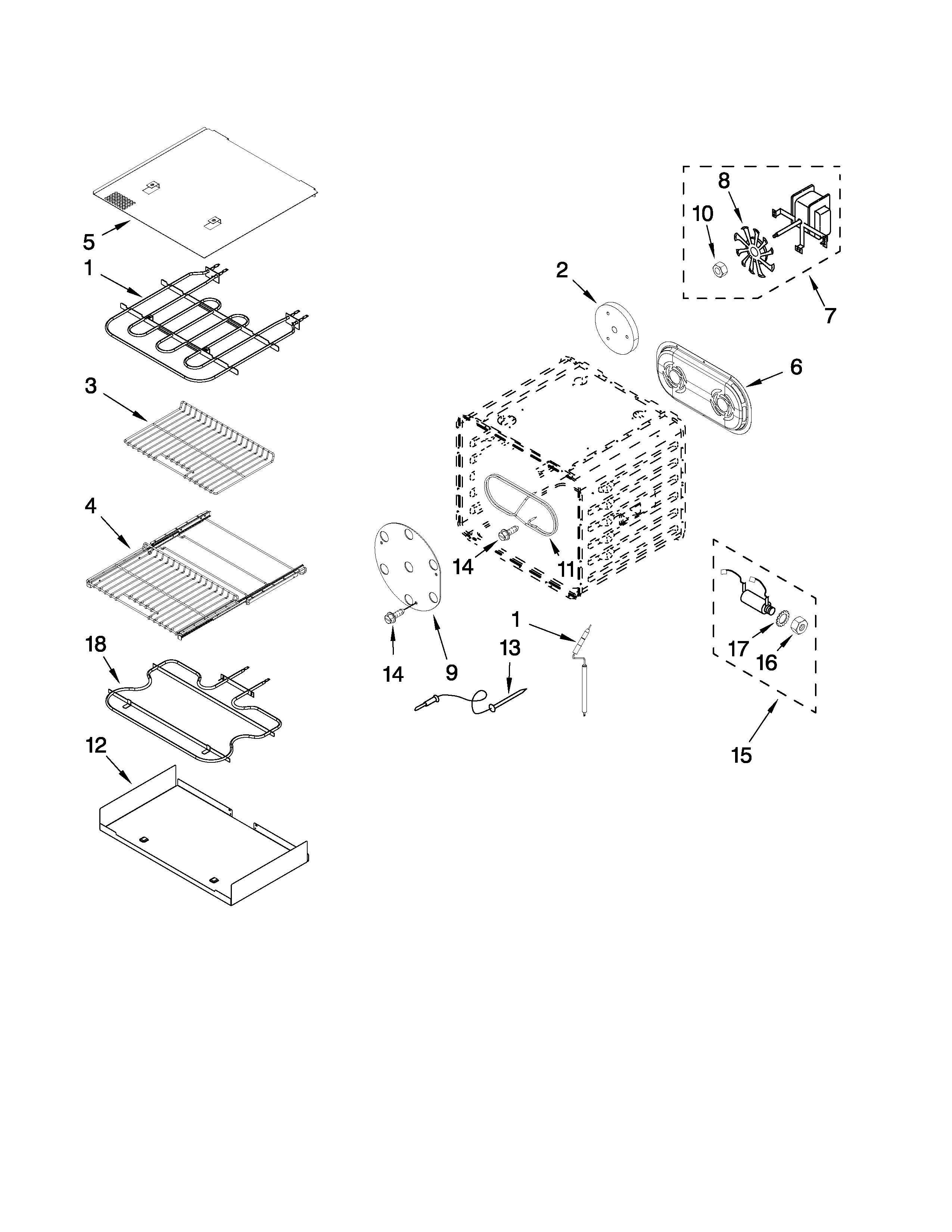 30" internal oven parts