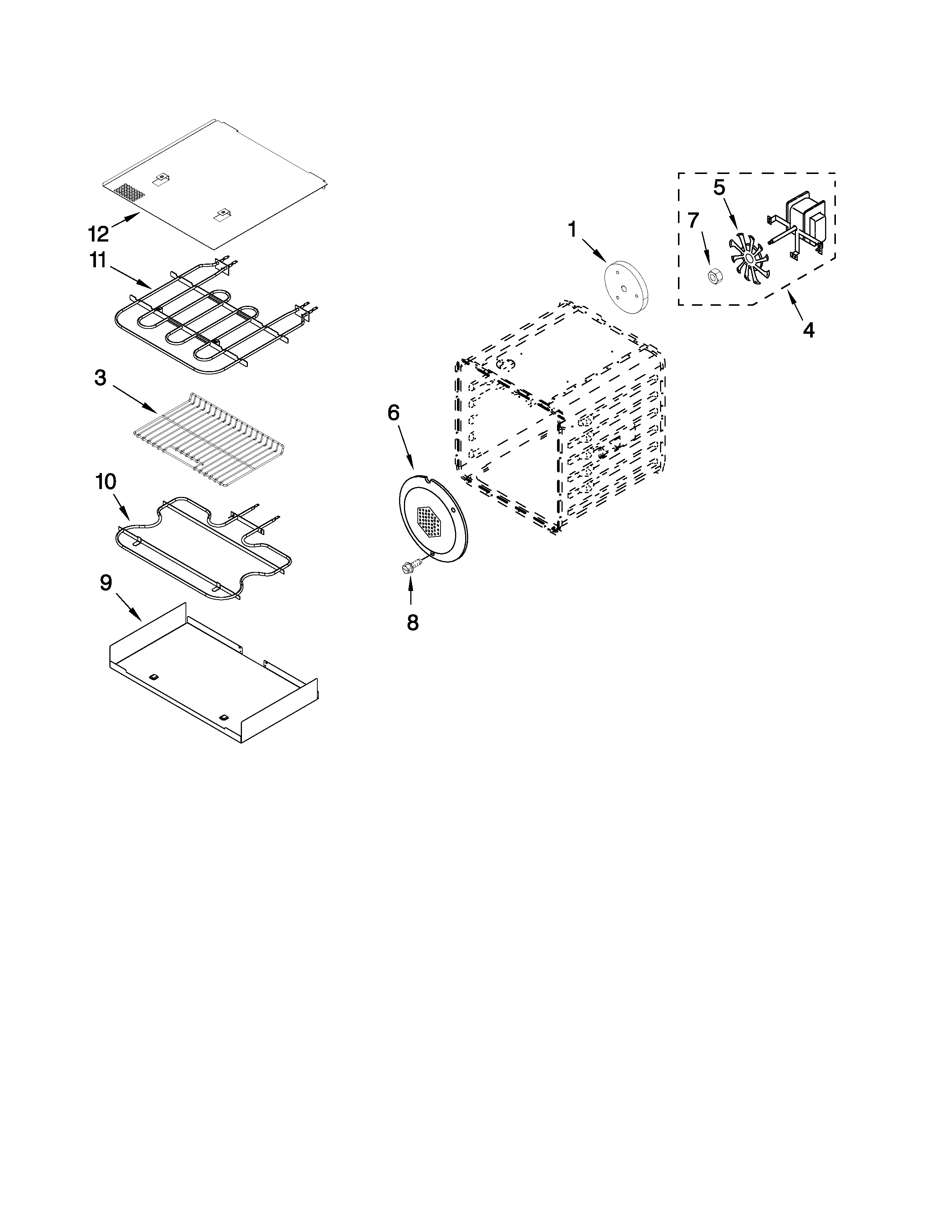 18" internal oven parts