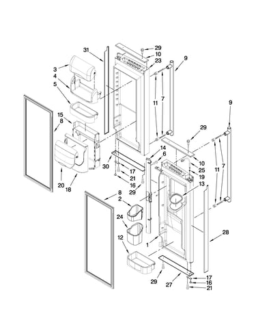 Refrigerator door parts