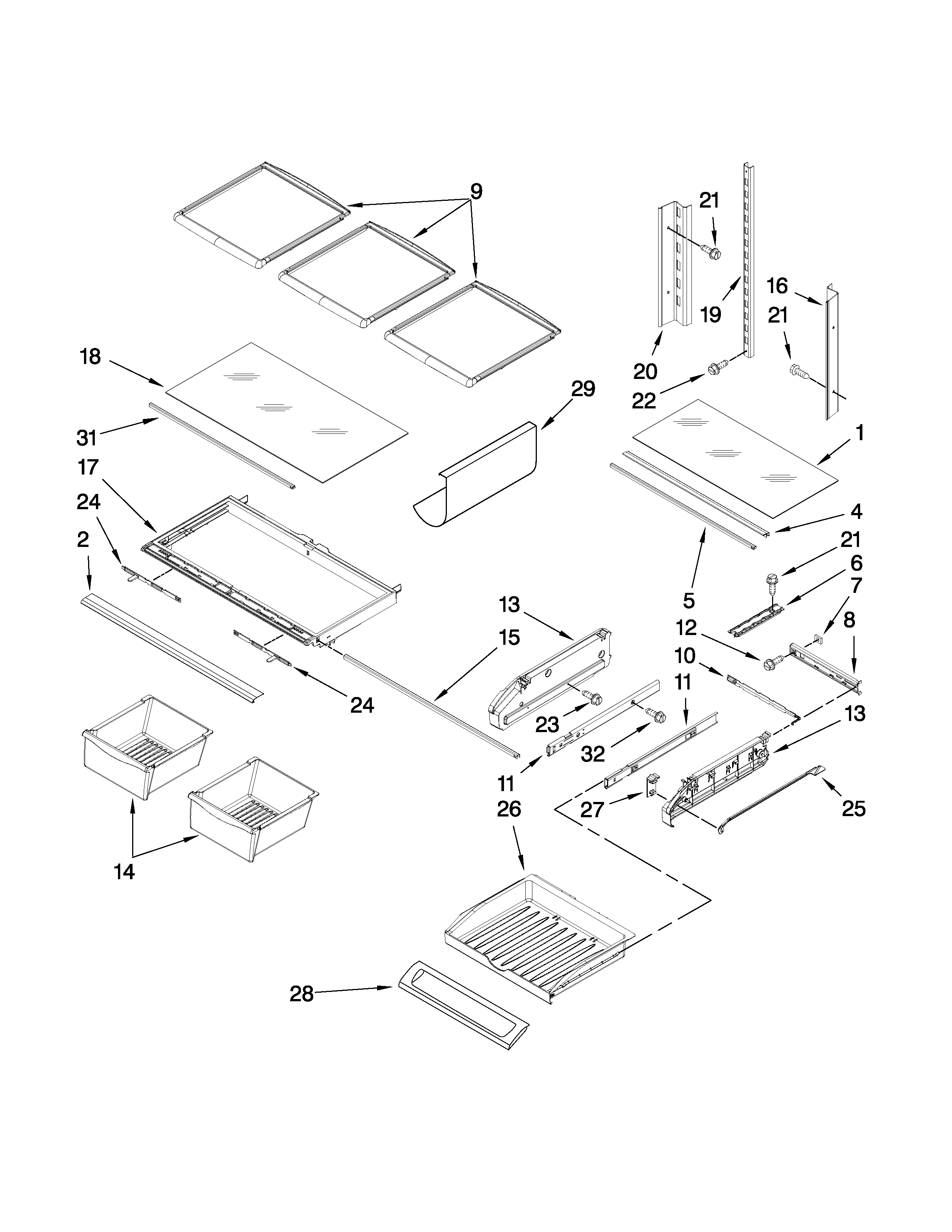 Shelf parts