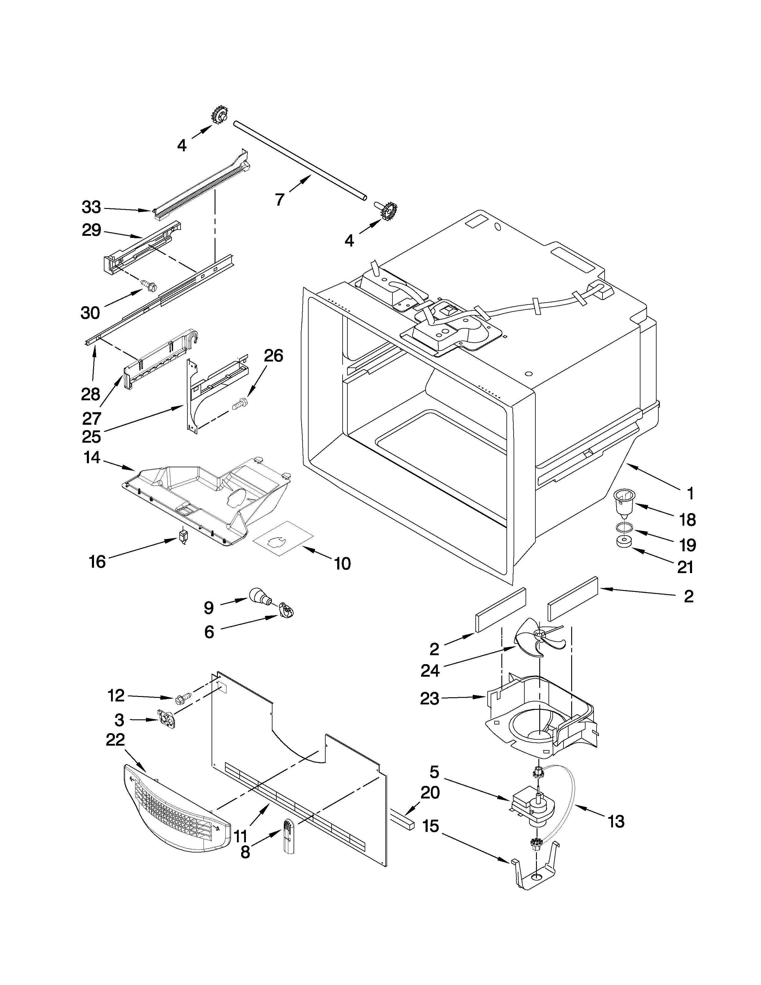 Freezer liner parts