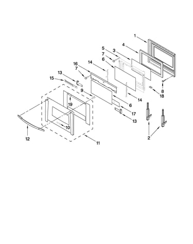 Oven door parts