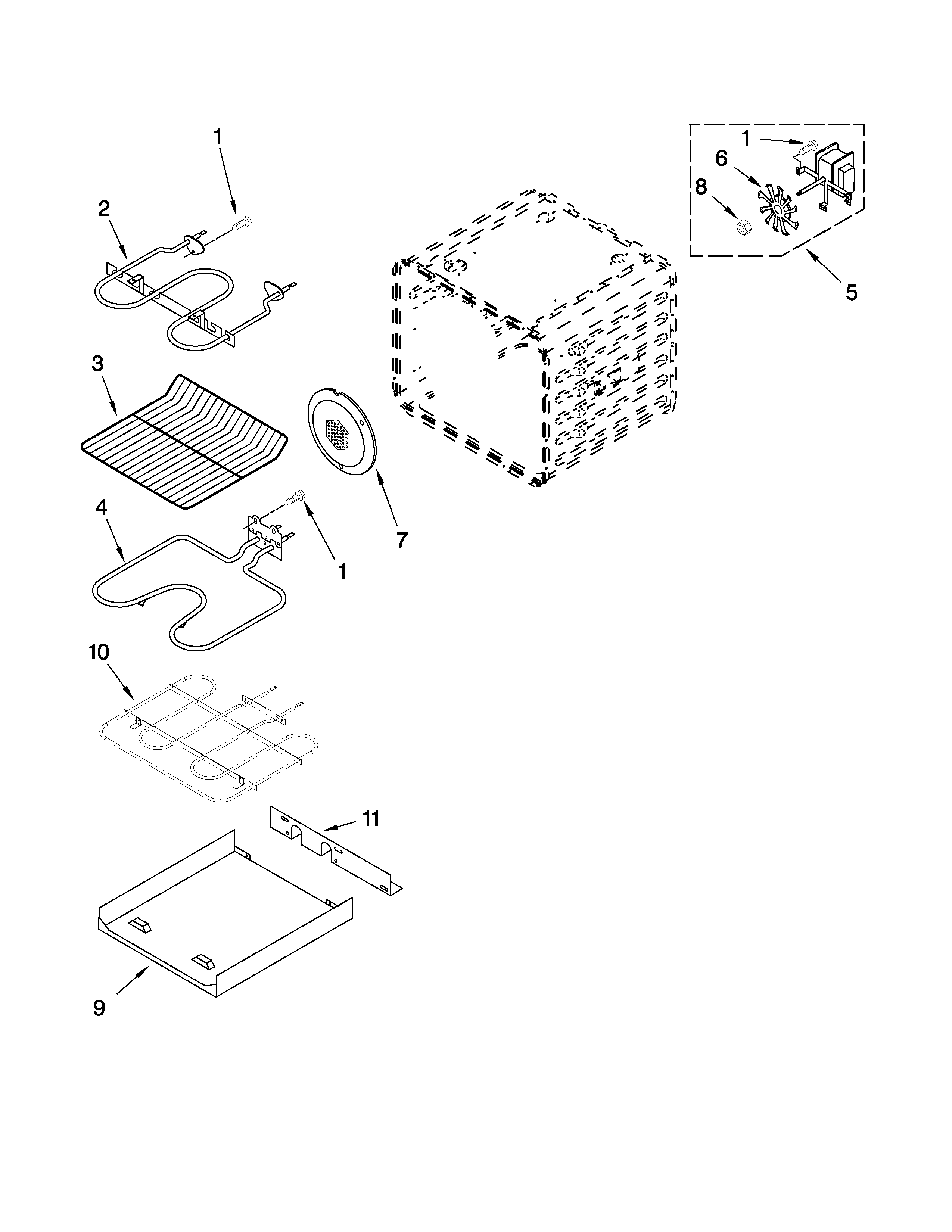 Internal oven parts