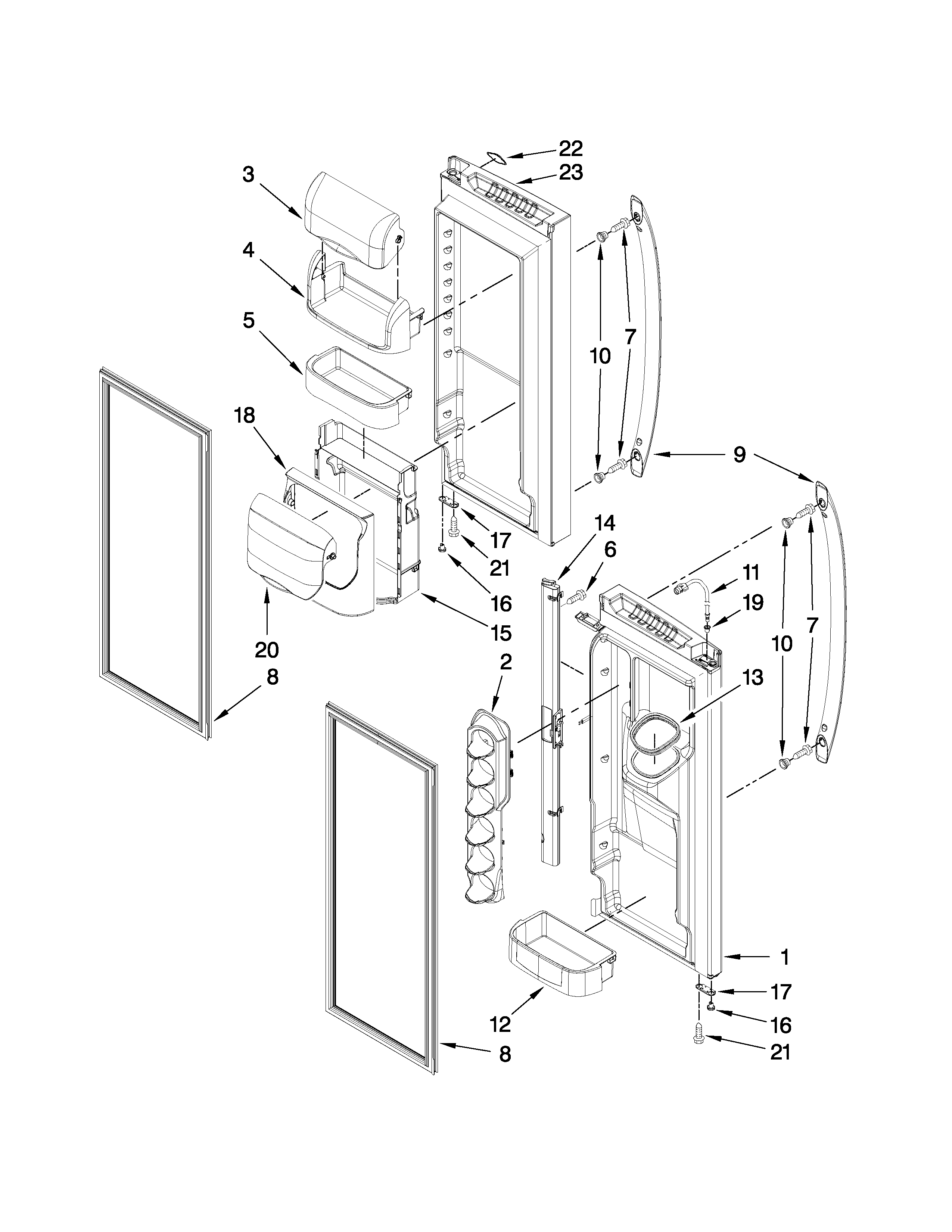 Refrigerator door parts