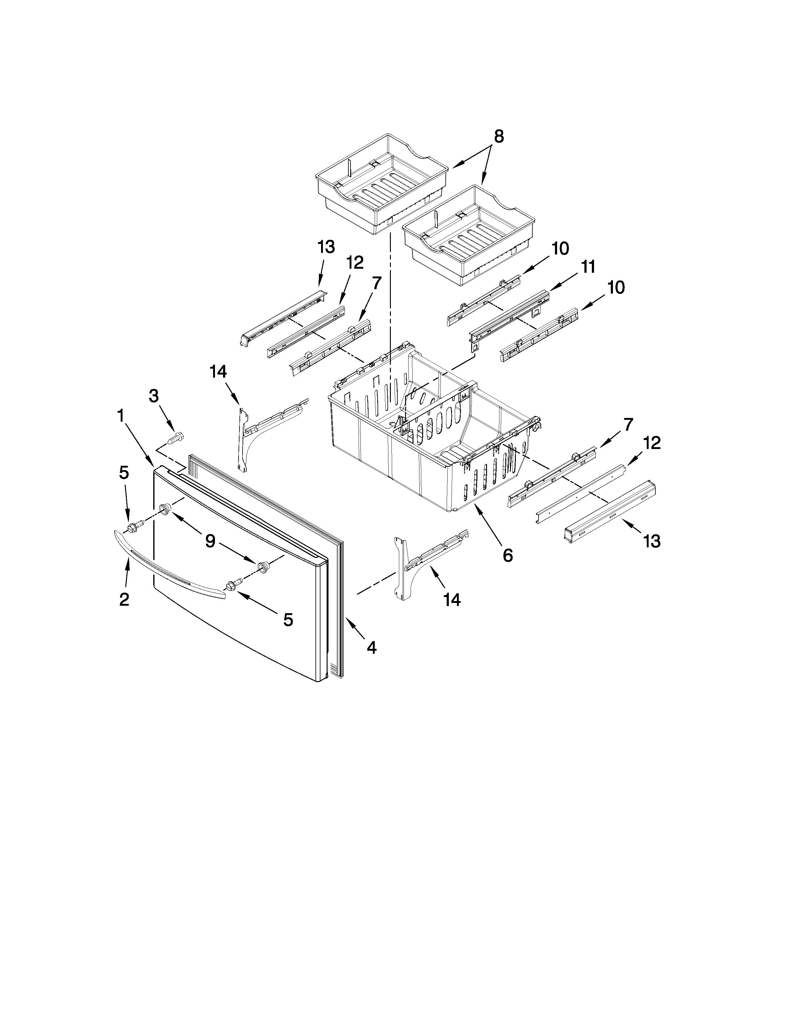 Freezer door parts