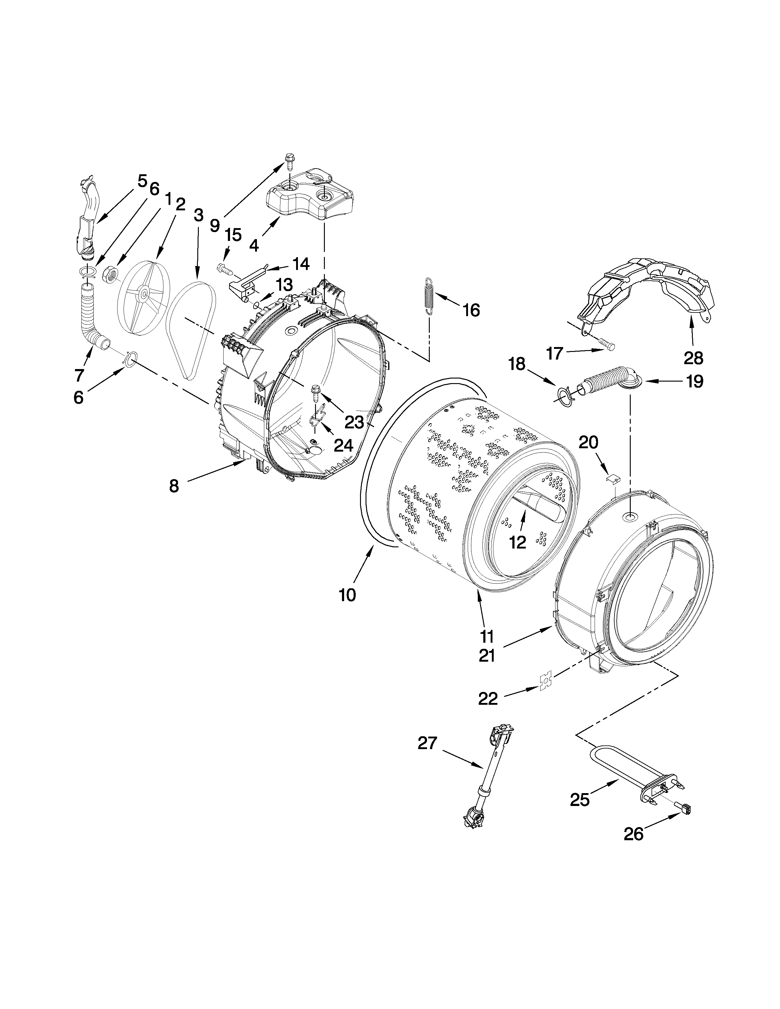 Tub and basket parts