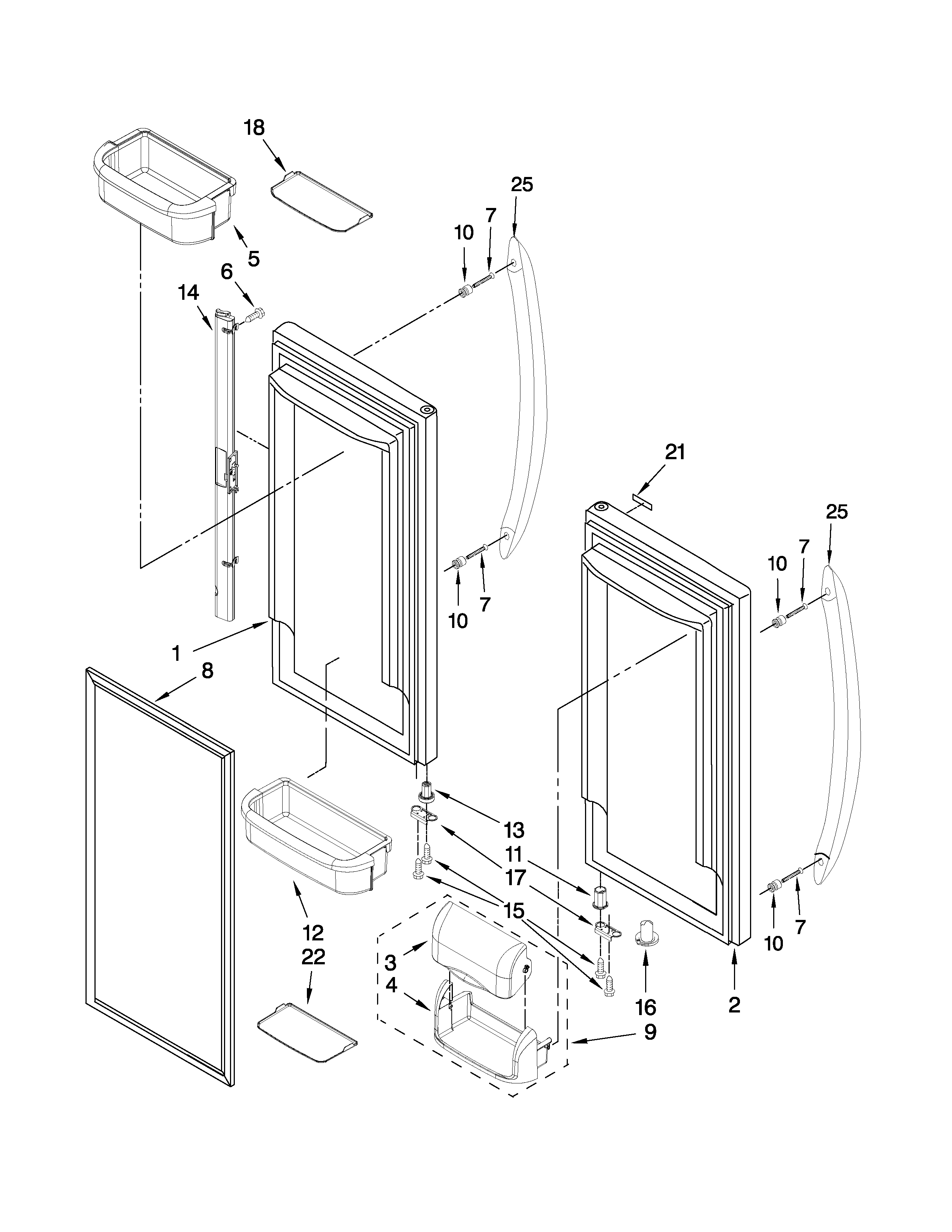 Refrigerator door parts