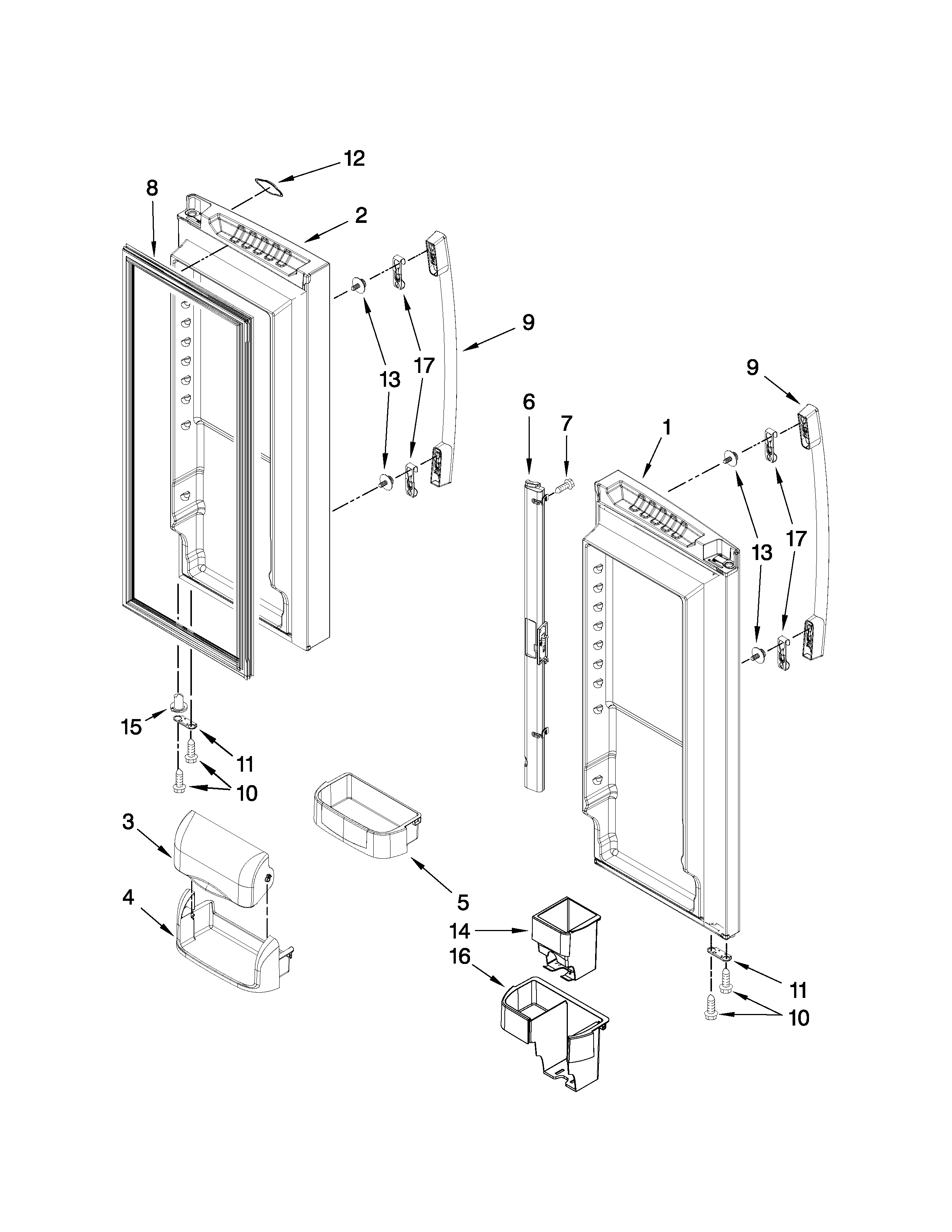 Refrigerator door parts