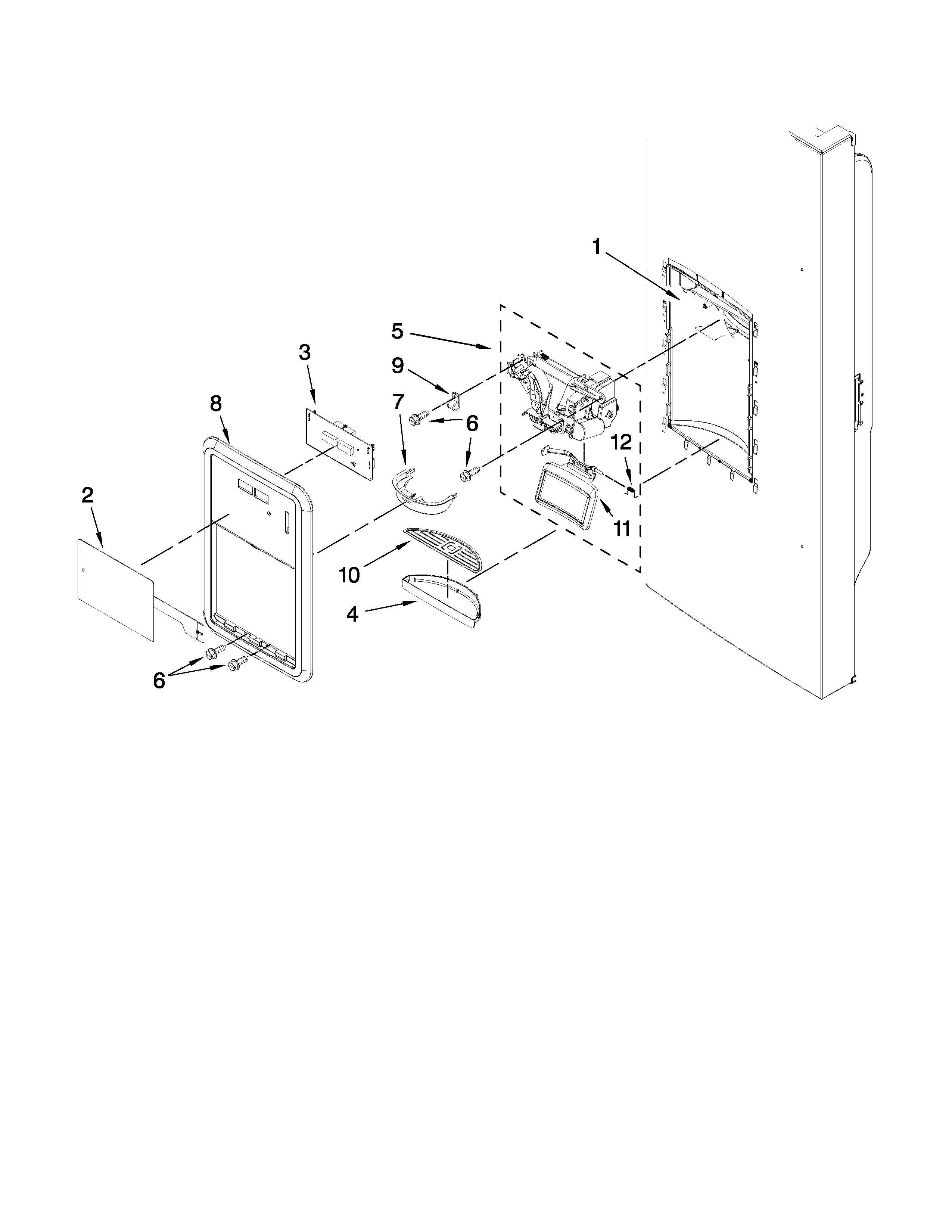 Dispenser front parts