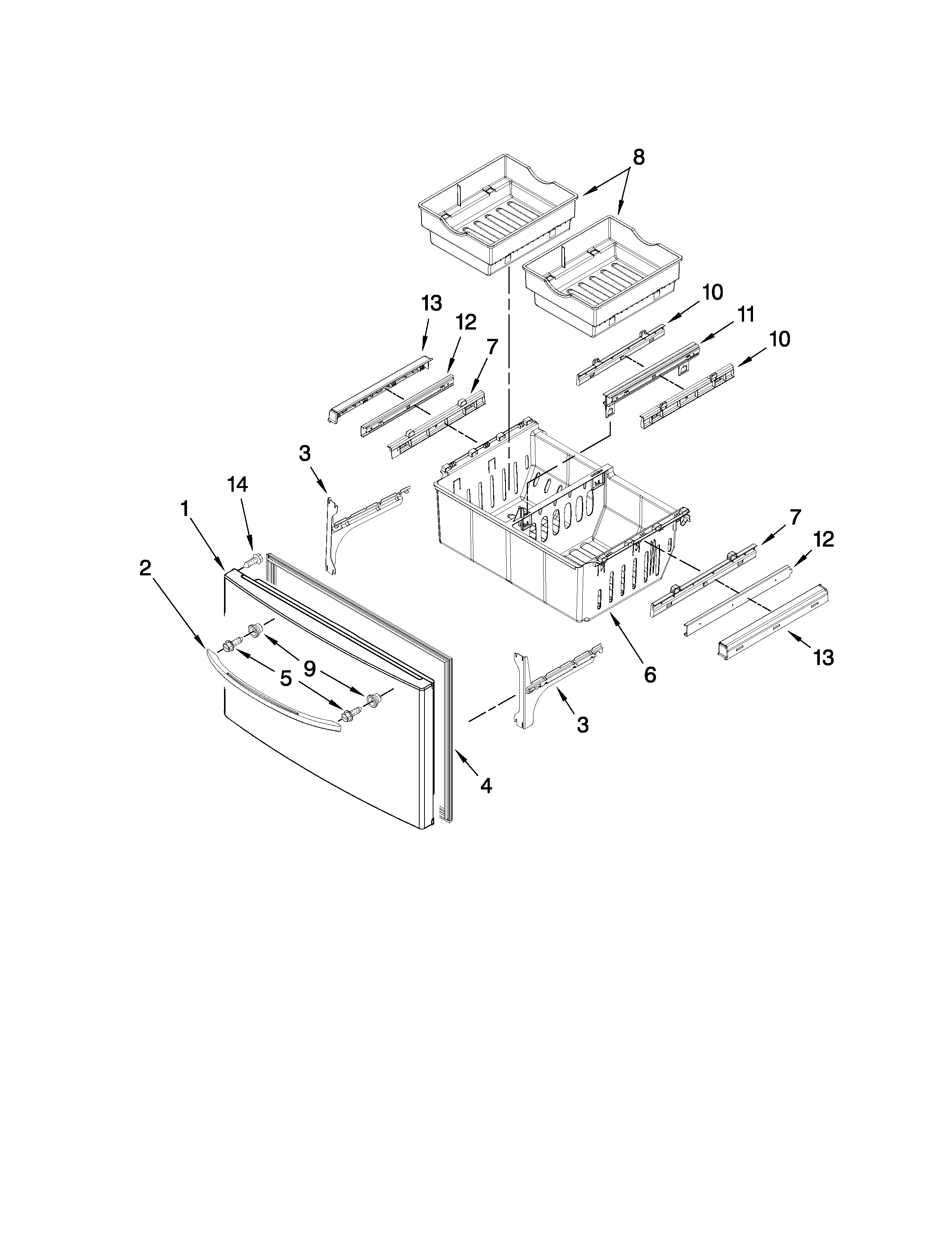 Freezer door parts