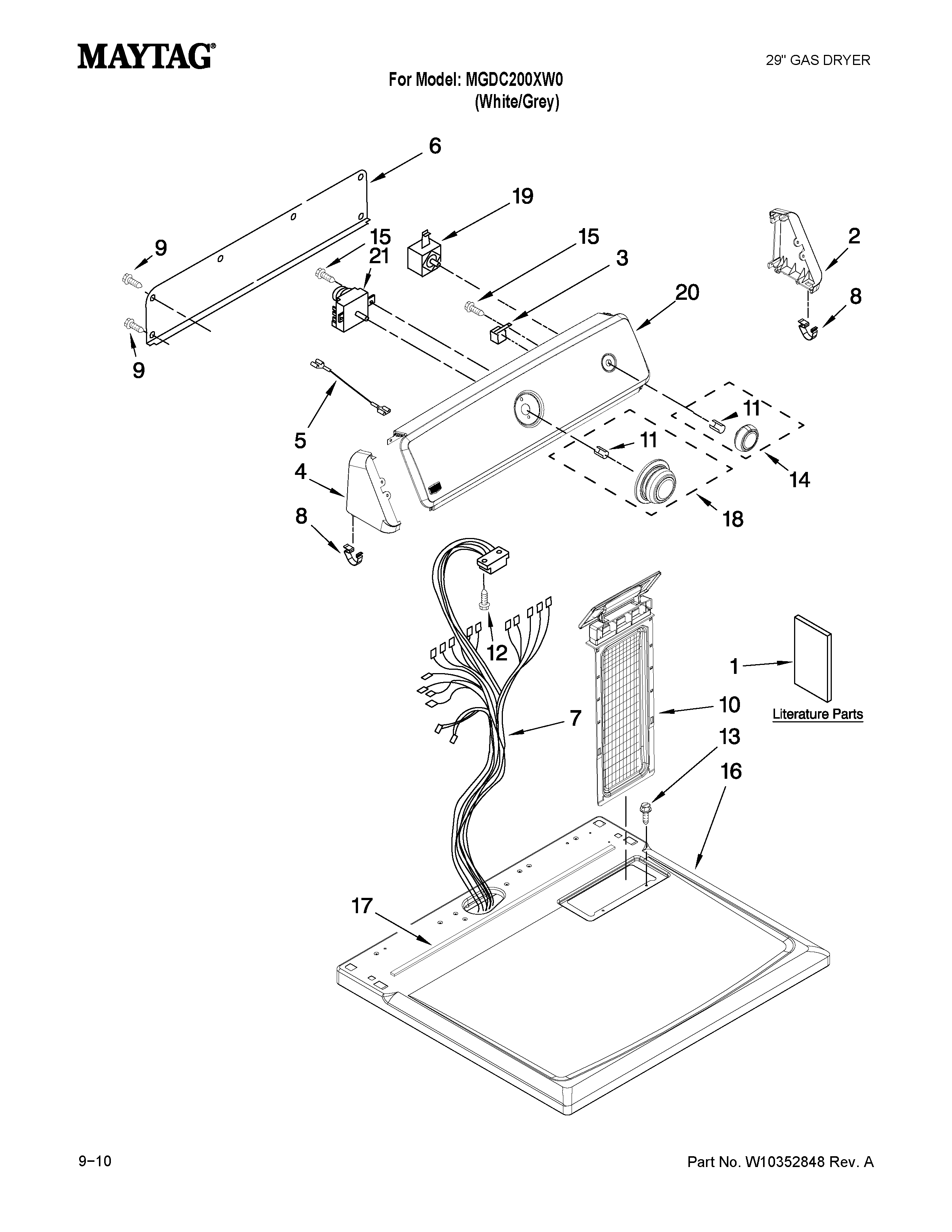 Top and console parts