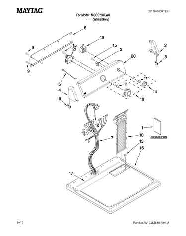 Top and console parts