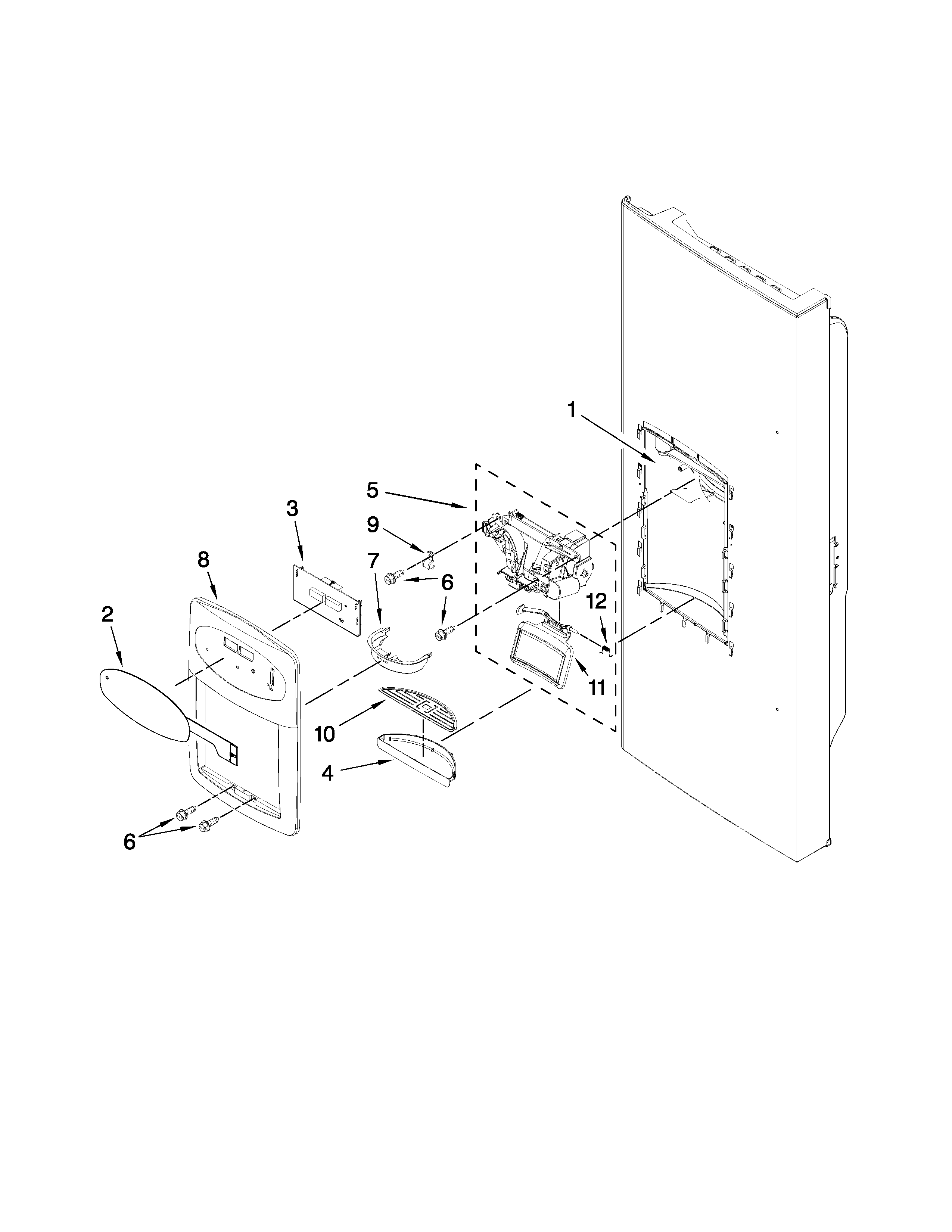 Dispenser front parts