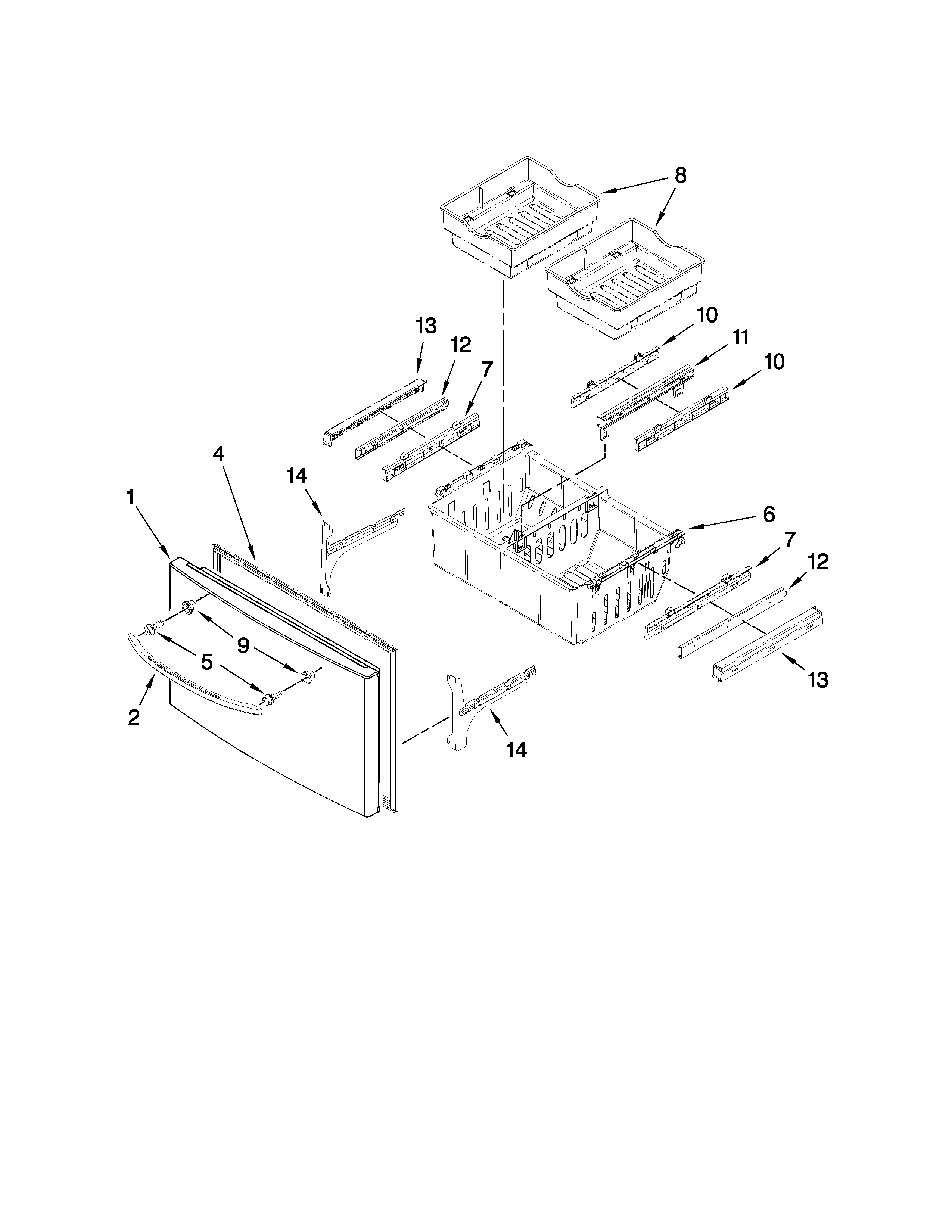 Freezer door parts