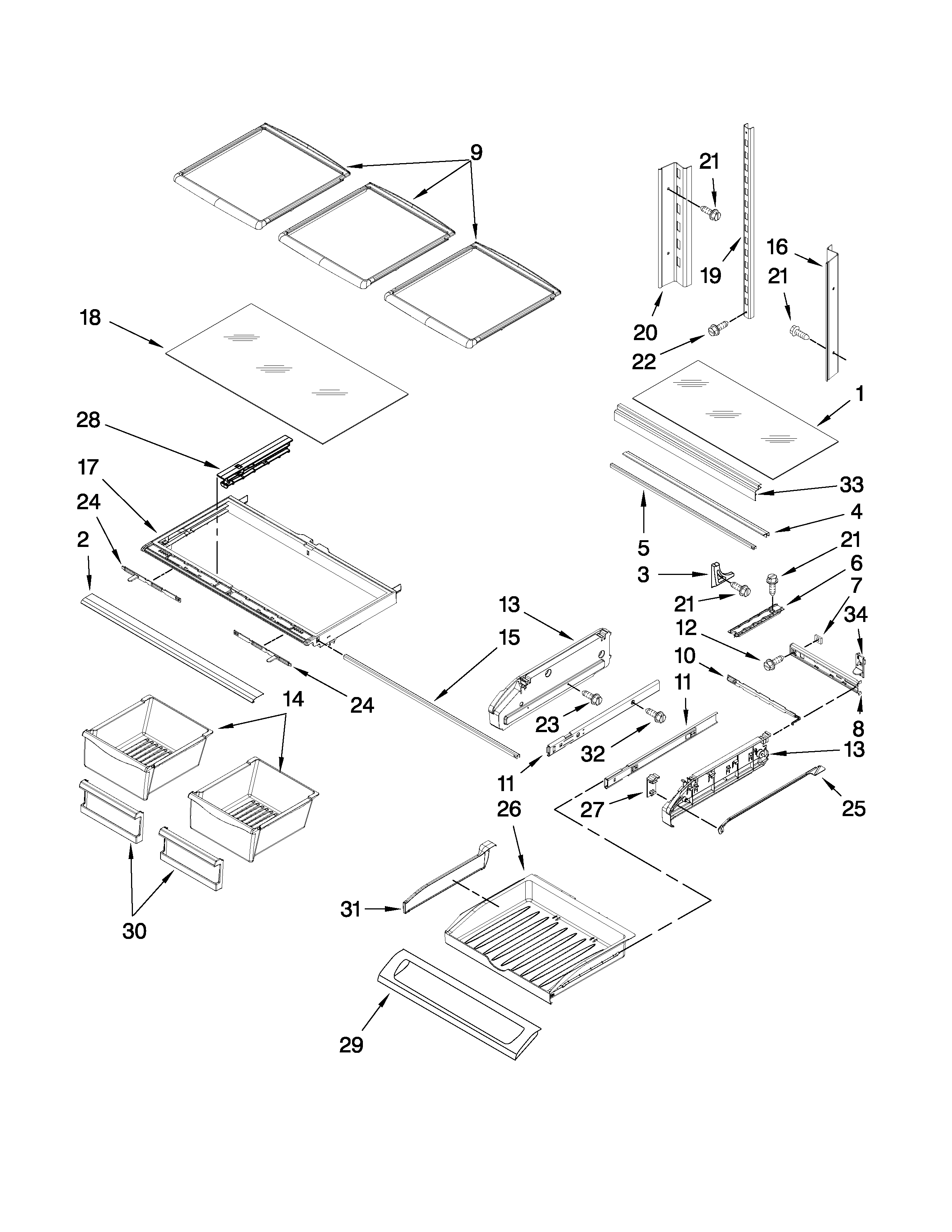 Shelf parts