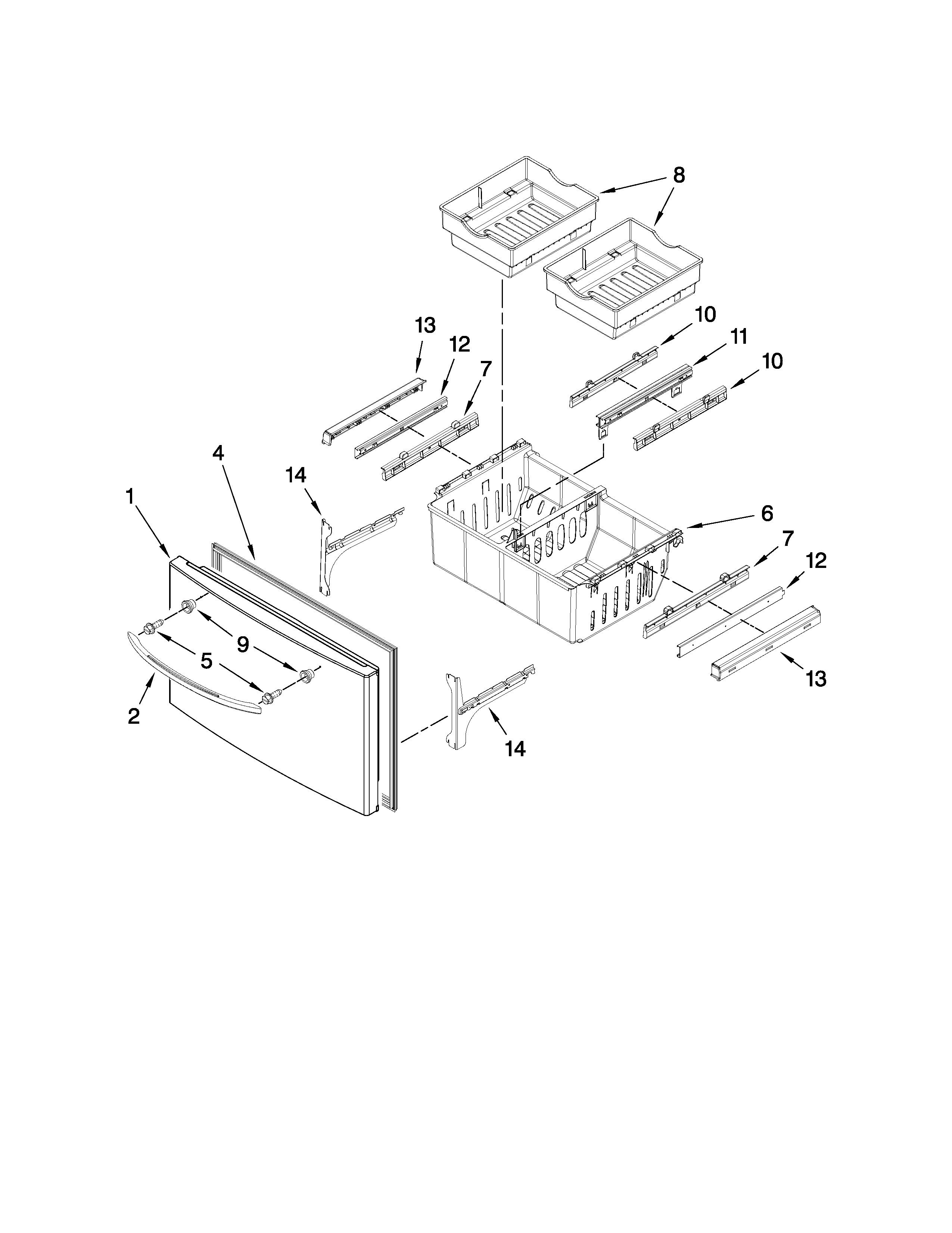 Freezer door parts