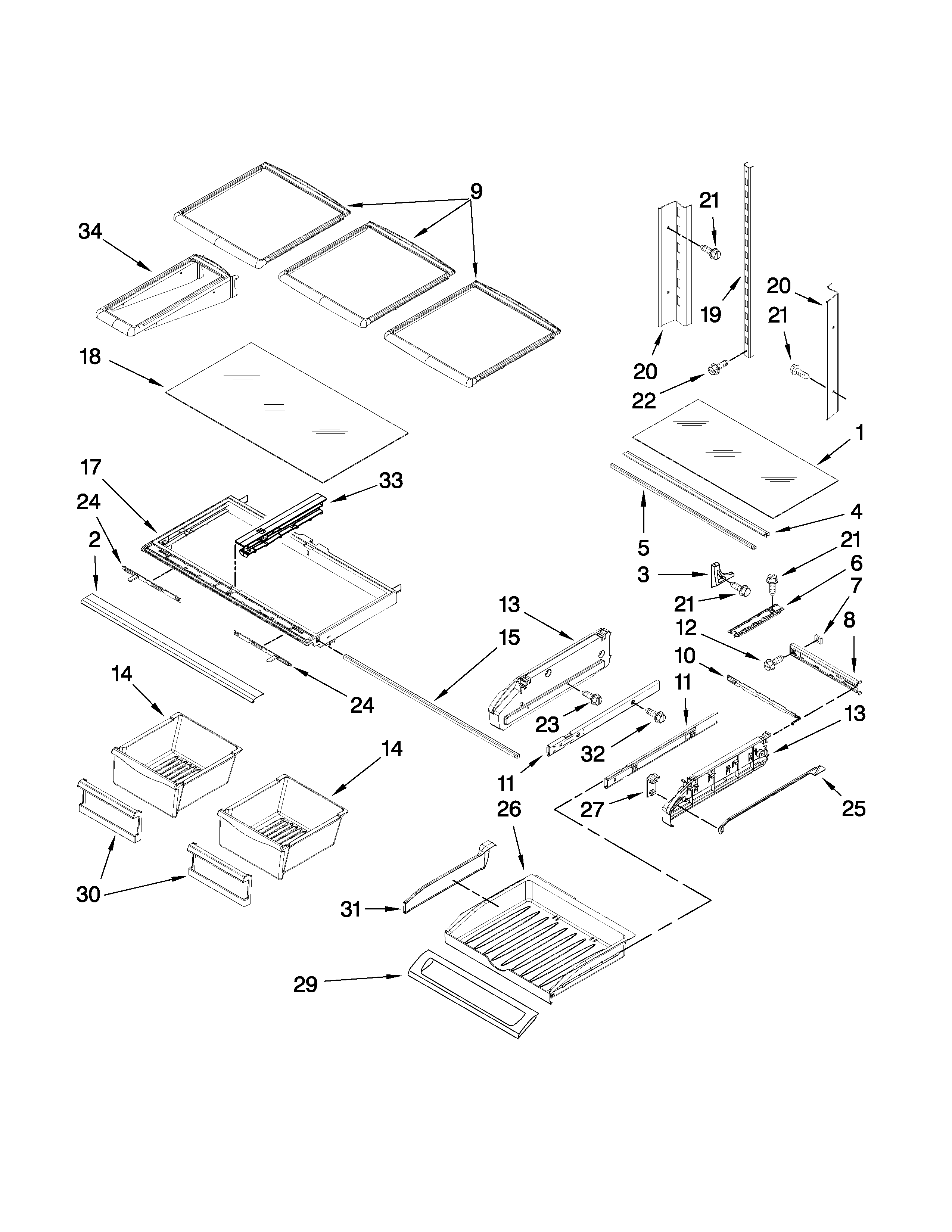 Shelf parts